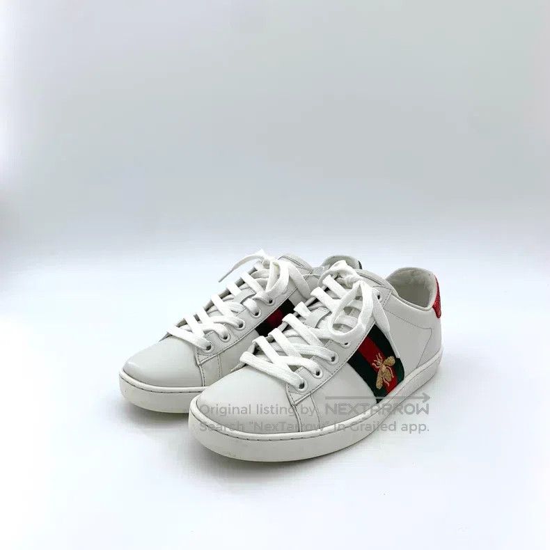 Gucci Gucci Ace Series White Striped Bee Embroidery Lace Casual Size US 6.5 / IT 36.5 - 1 Thumbnail