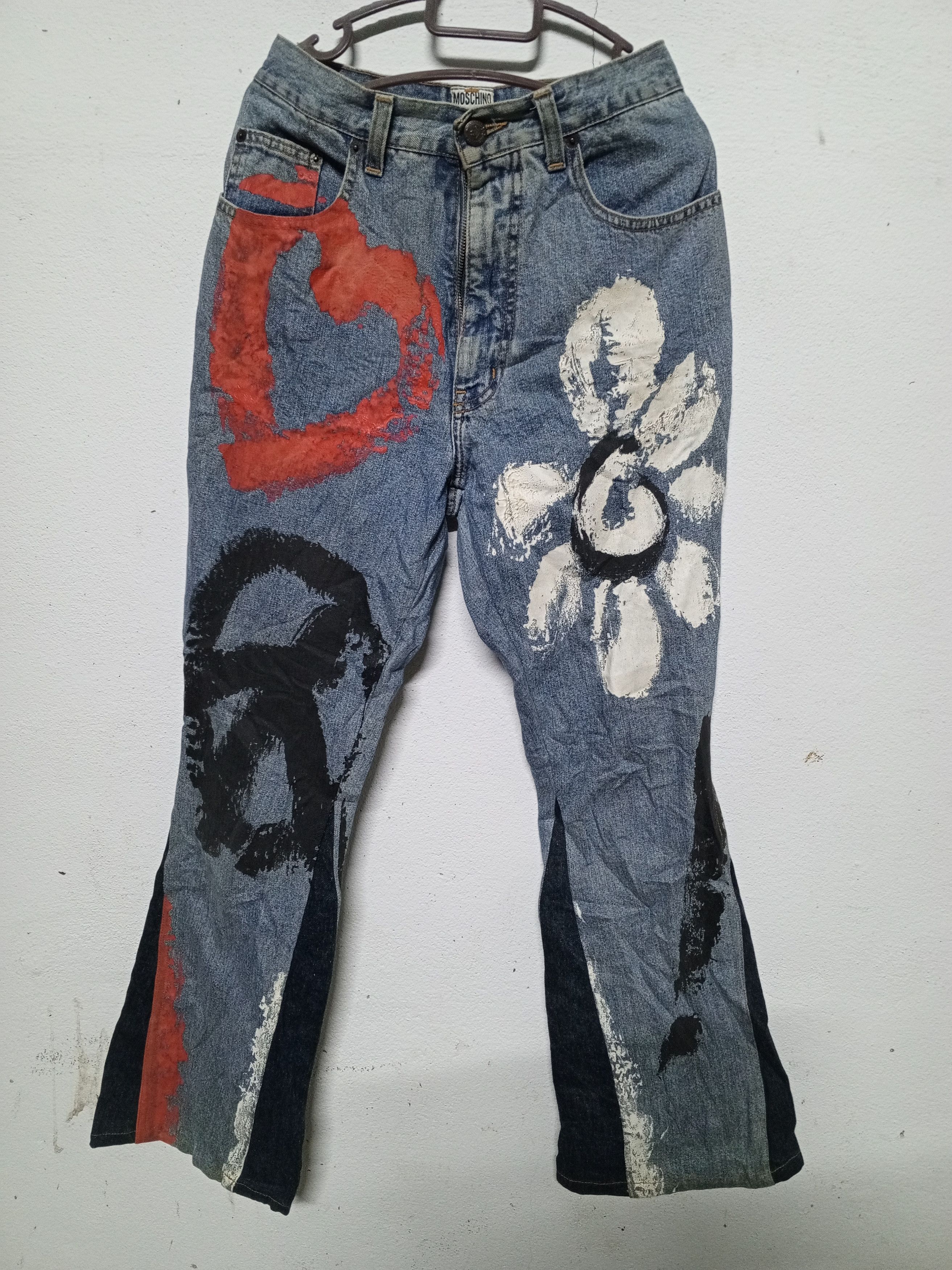 If Six Was Nine × Moschino 💥veryrare💥90s Moschino jeans mix paint Size US 27 - 1 Thumbnail