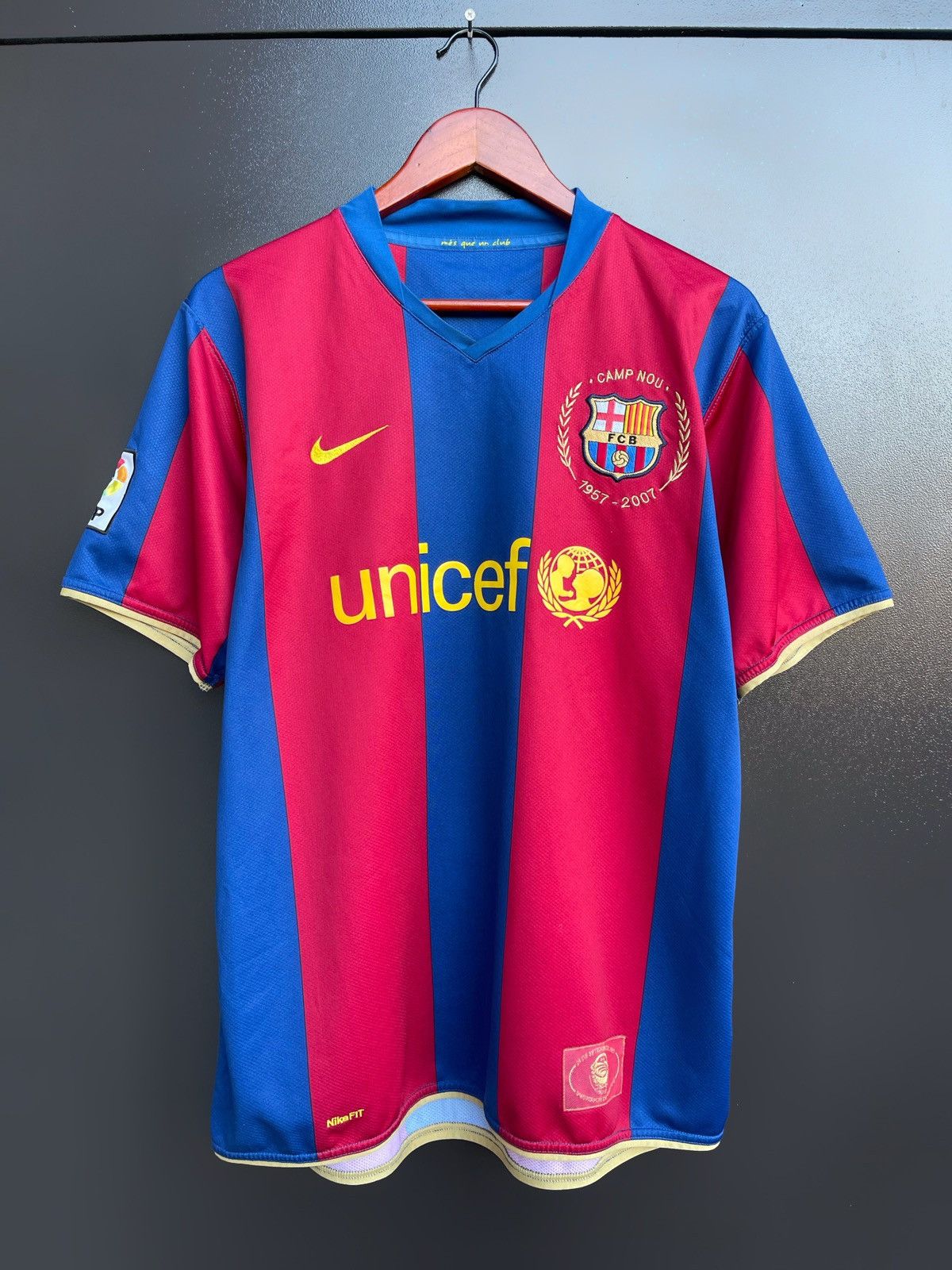 Messi Barcelona hotsell Anniversary 2007 2008 Blue Away Soccer Jersey Shirt Camiseta XL