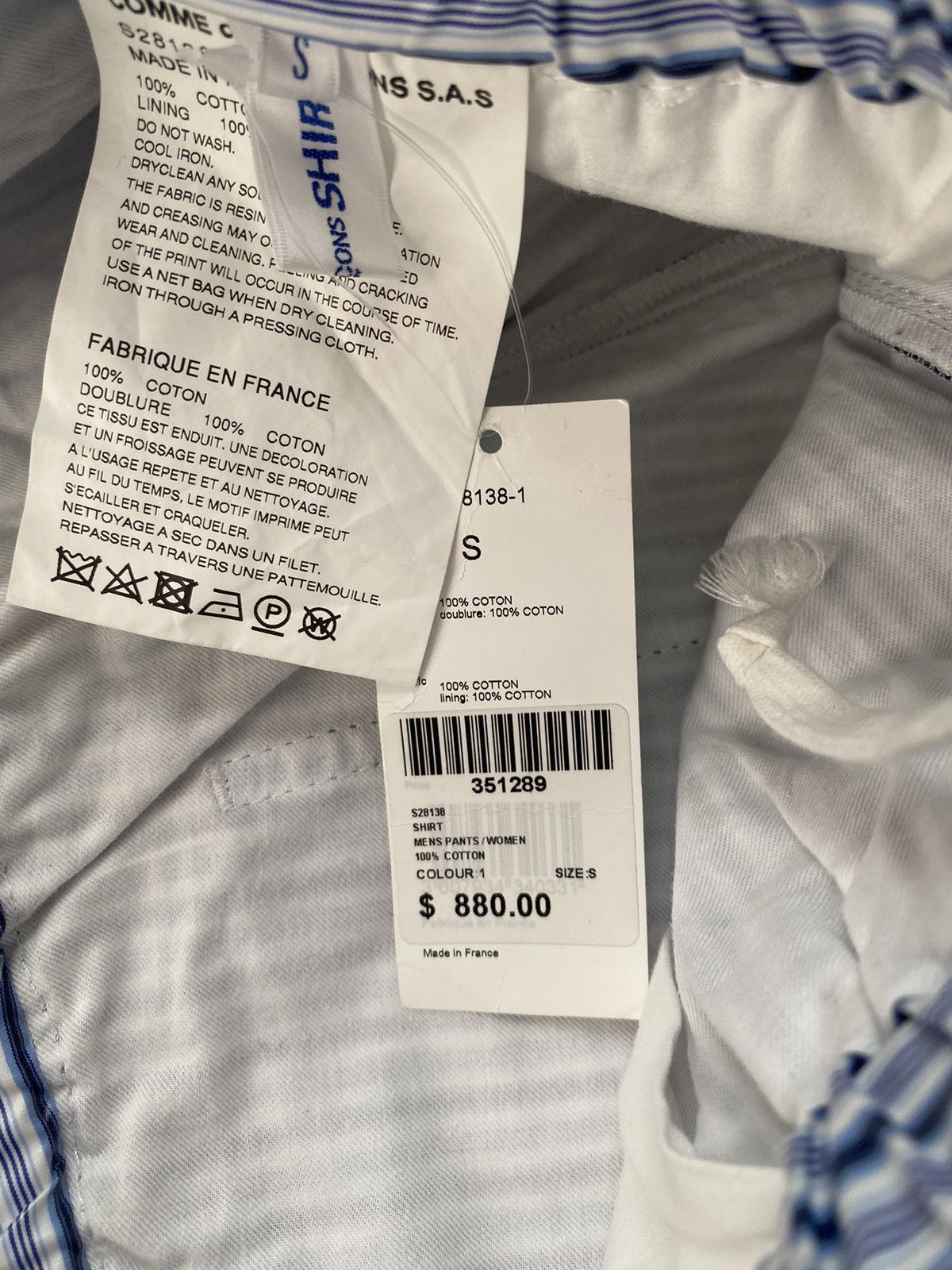 Comme des Garcons × Comme des Garcons SHIRT Retail $1,000 brand new Pin stripe pants Size US 32 / EU 48 - 3 Thumbnail