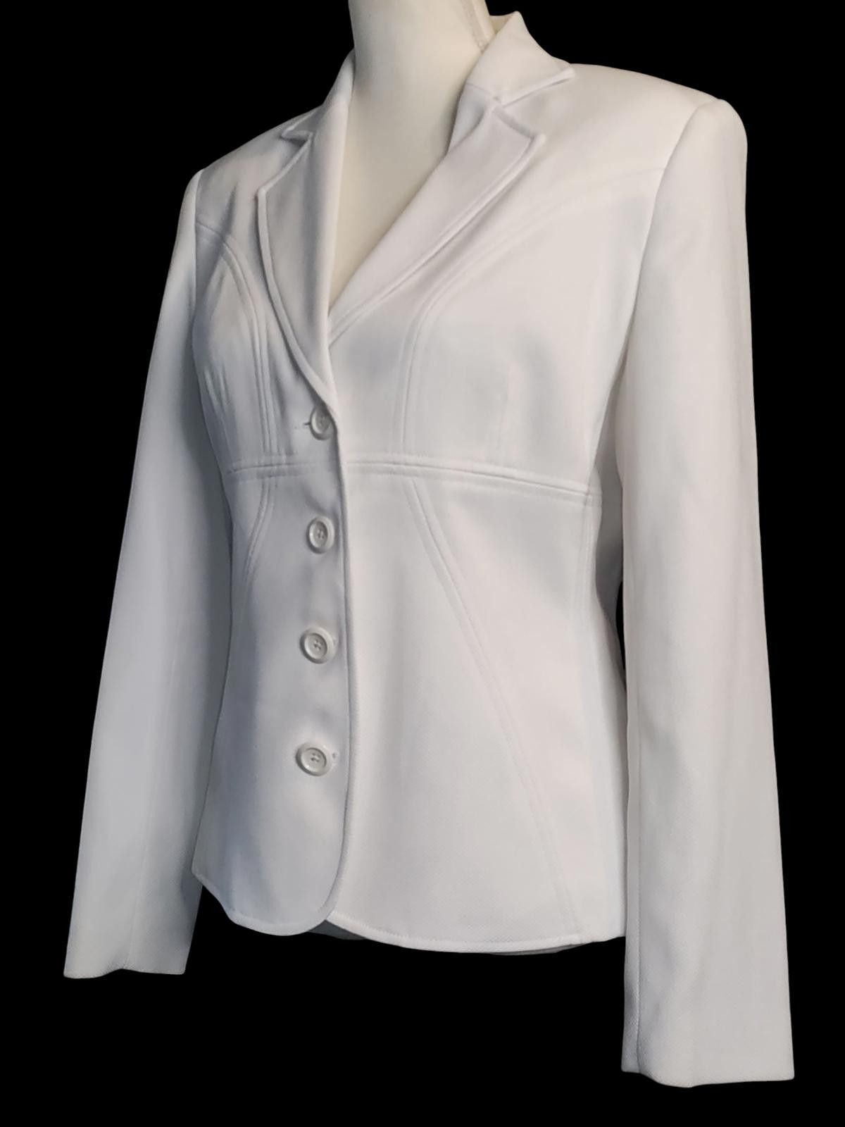 Other Bob Mackie Women's White Tailored Blazer Size M / US 6-8 / IT 42-44 - 6 Thumbnail