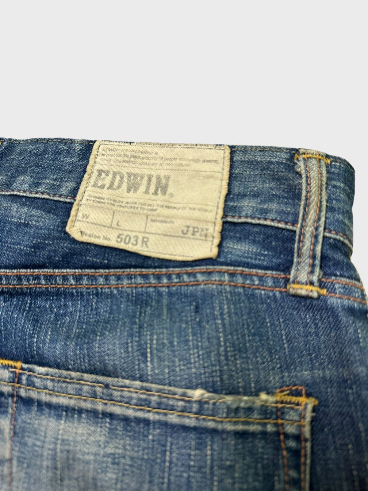 Edwin Vintage Distressed Edwin Muddy Dirty Blue Wash Jeans Size US 31 - 14 Thumbnail