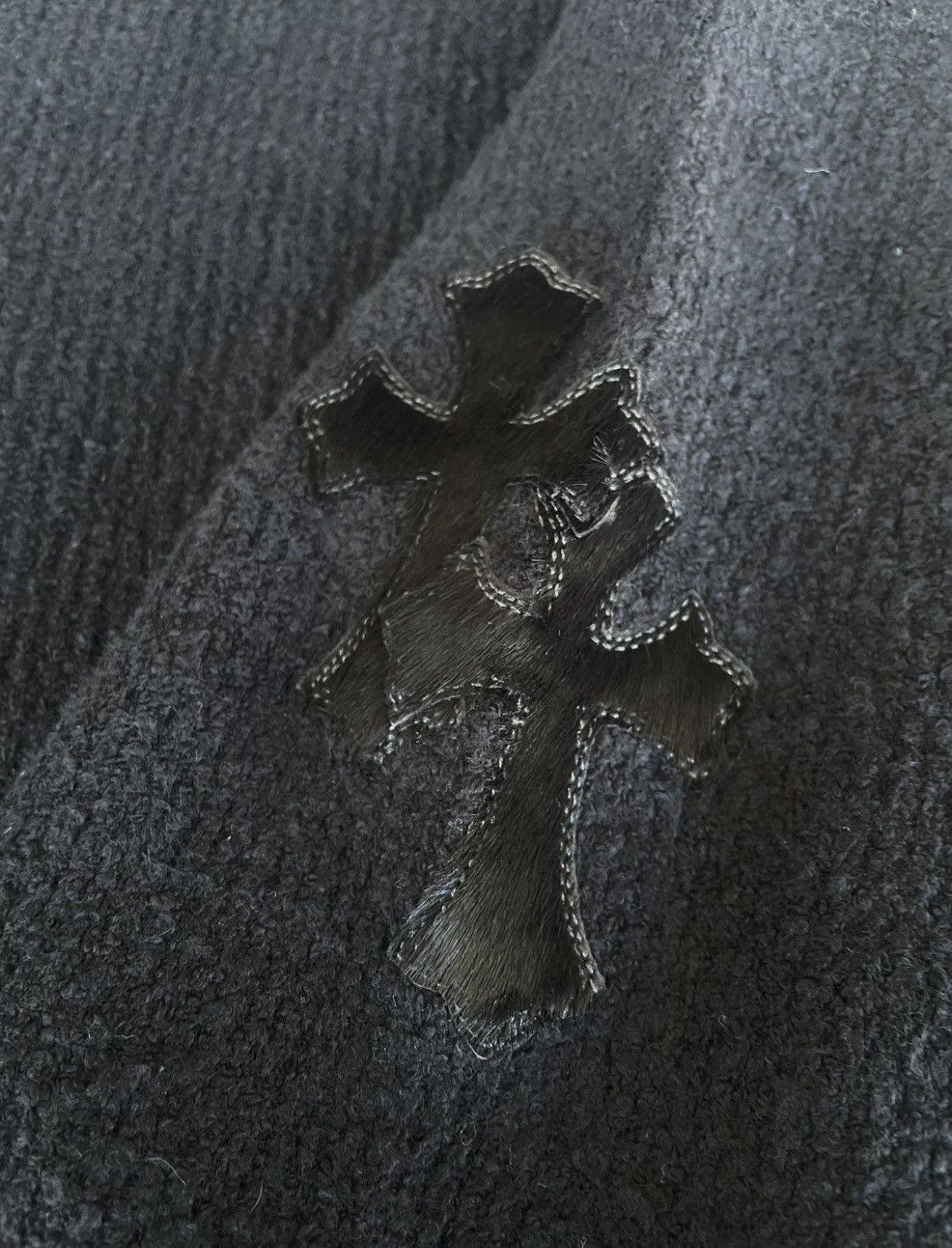 Chrome Hearts Chrome Hearts Hair Patched Knitted Sweater Size US L / EU 52-54 / 3 - 4 Thumbnail