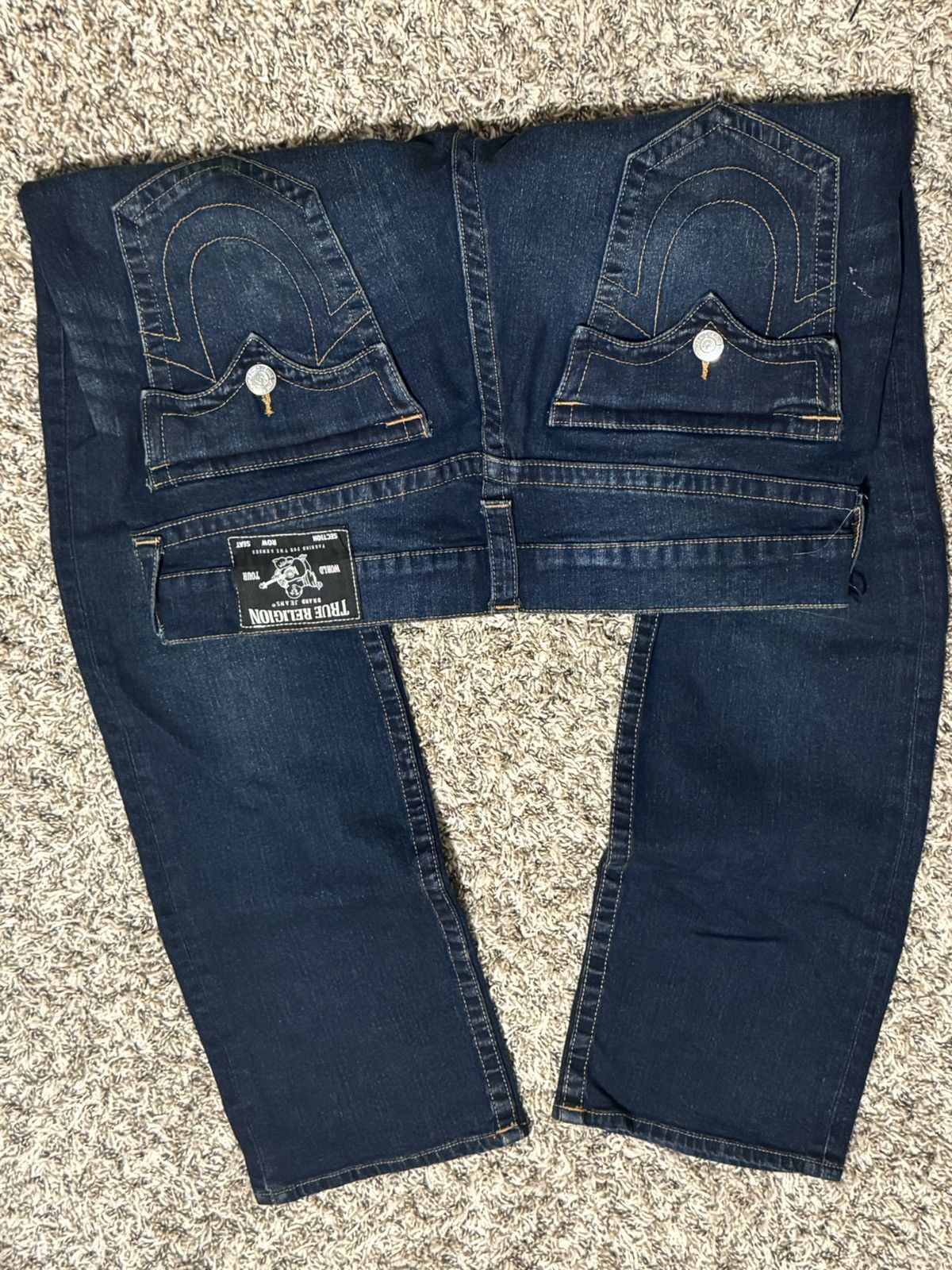 True Religion True Religion Ricky Relaxed Fit Dark Wash Jeans y2k stitch Size US 36 / EU 52 - 4 Thumbnail