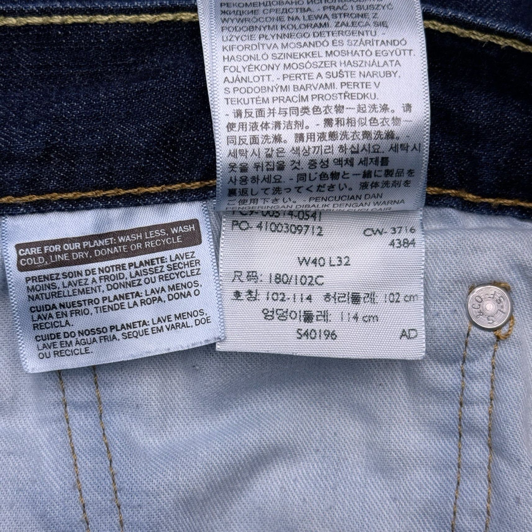 Levi's Levi's 514 Straight Jeans Mens 40x32 Mid Rise Regular Fit Denim Blue 5-Pocket Classic Size US 40 / EU 56 - 7 Thumbnail