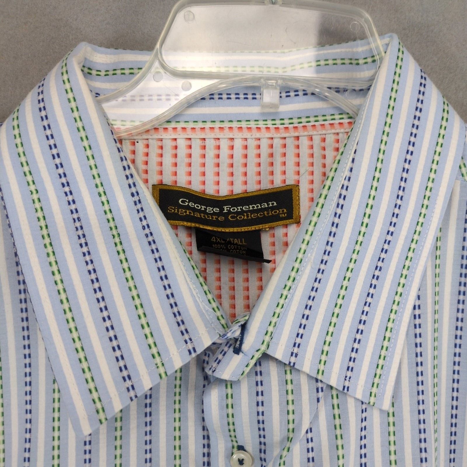 Other George Foreman Men's 4XLT Button Up Striped Dress Shirt Size US XXL / EU 58 / 5 - 5 Thumbnail