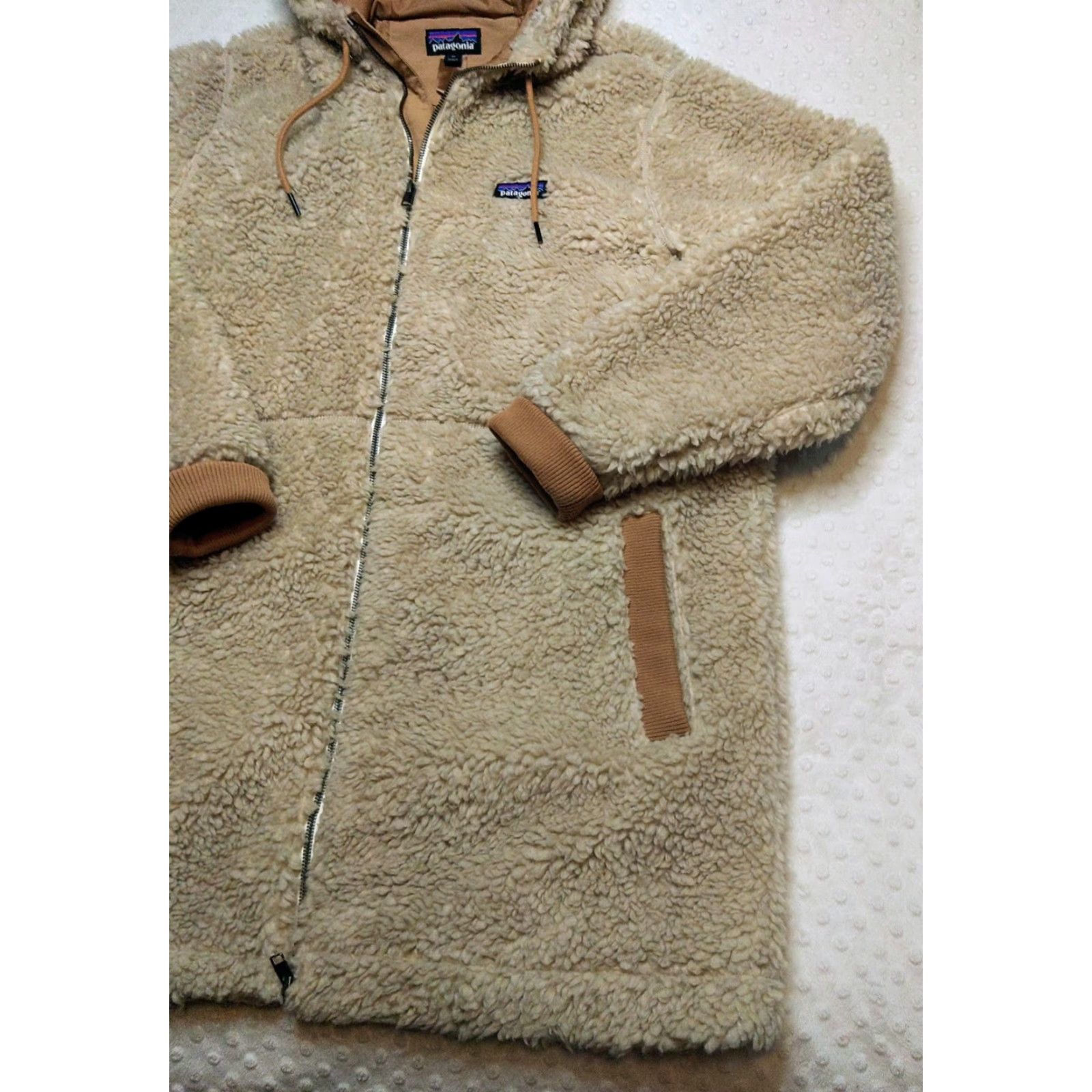Patagonia Patagonia Women's Dusty Mesa Parka Mid Coat Jacket XL Beige - Fleece, Full Zip, Hooded, Insulated, Lined, Relaxed Fit, Jacket Size XL / US 12-14 / IT 48-50 - 2 Thumbnail