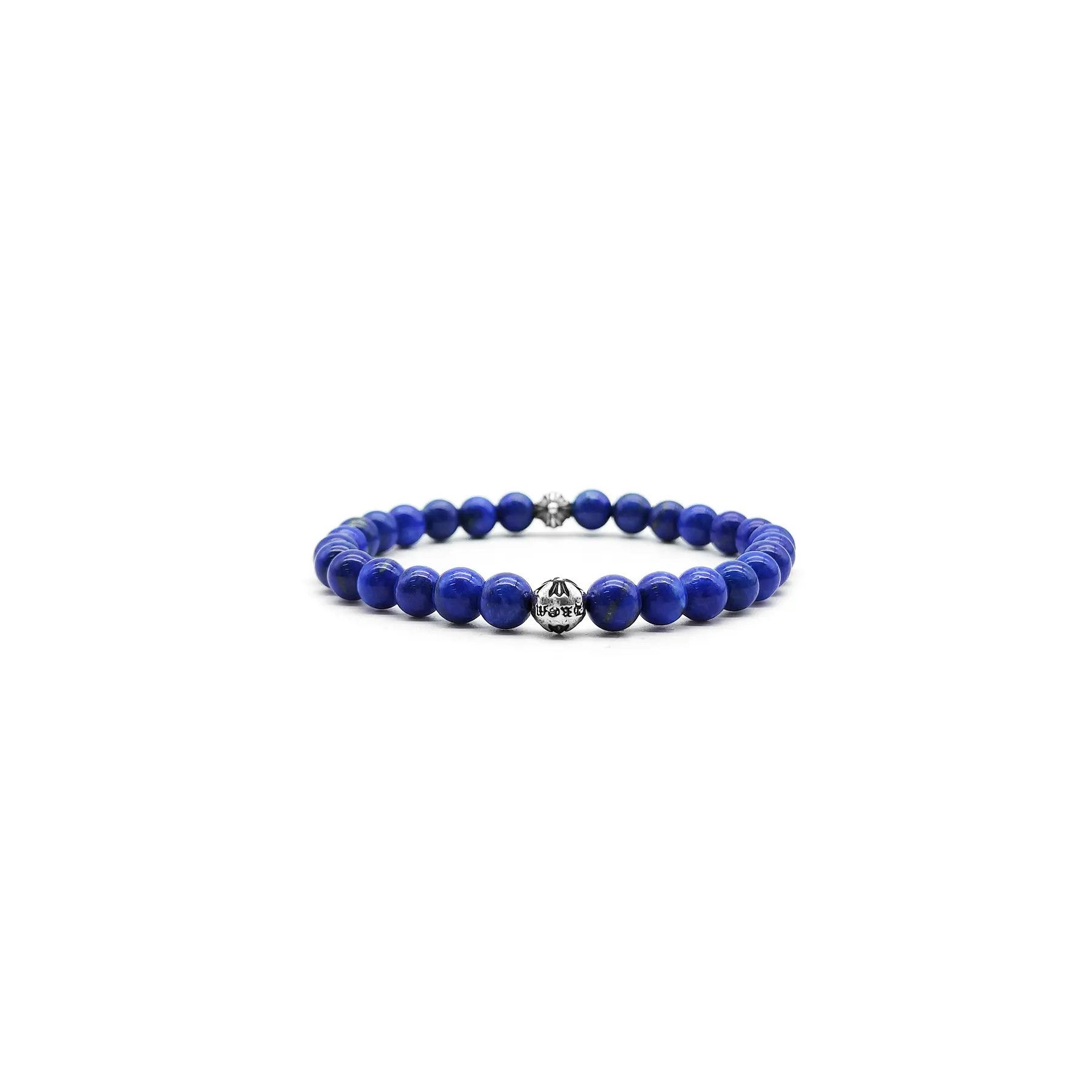 Chrome Hearts Chrome Hearts 6mm Blue Silver Cross Ball Beaded Bracelet Size ONE SIZE - 2 Thumbnail