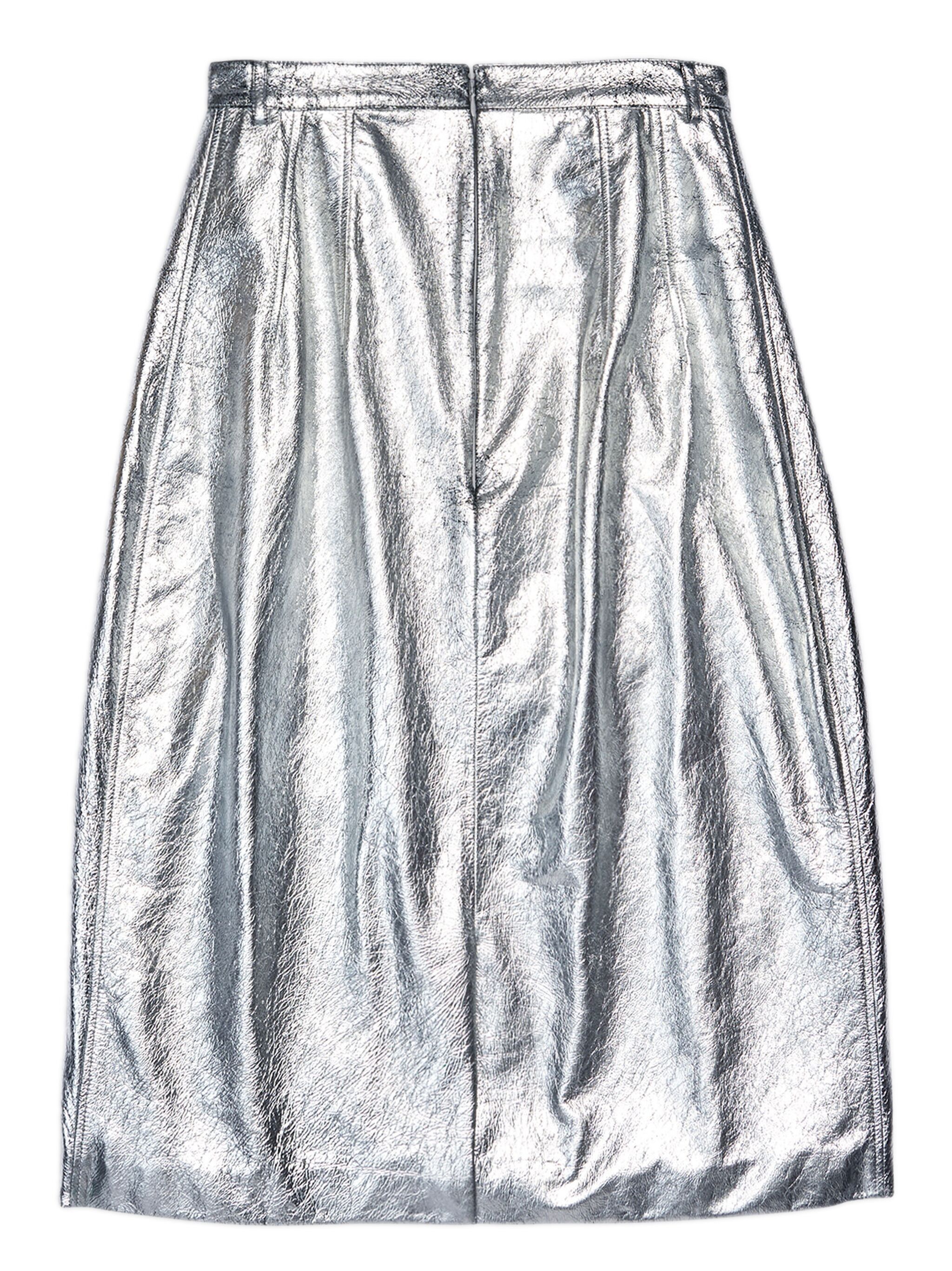 Balenciaga o1srvl11e1124 Large Skirt in Silver Size 26" / US 2 / IT 38 - 5 Thumbnail