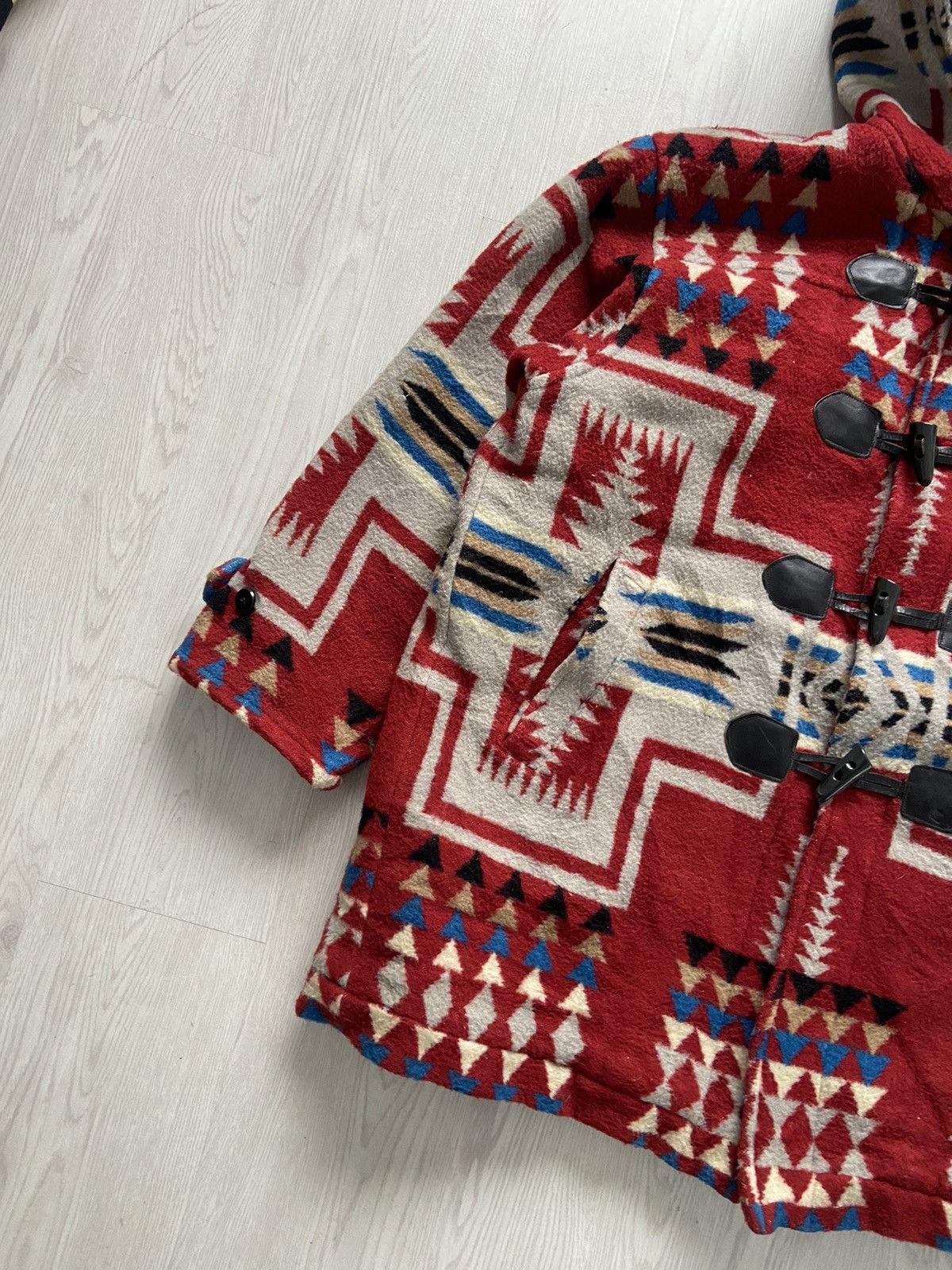 Aztech Mountain × Pendleton Vintage 1990’s First Braud Navajo Native Wool Duffle Jacket Size US L / EU 52-54 / 3 - 3 Thumbnail