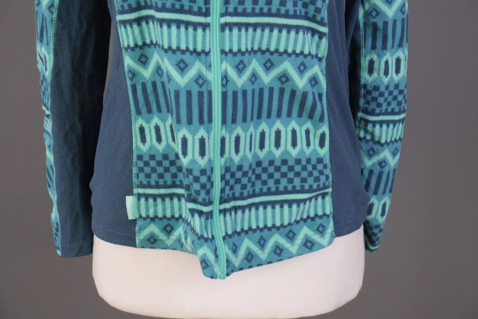 Designer Kari Traa Blue Geometric Fair Isle Full Jacket Size L Size L / US 10 / IT 46 - 4 Thumbnail