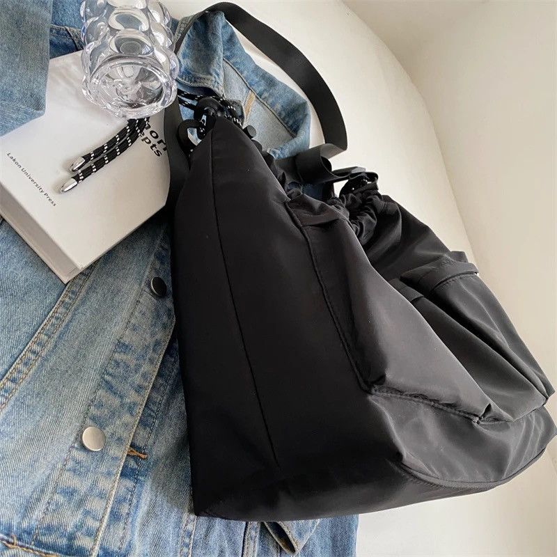 Japanese Brand Fashion hip hop large bucket bag shoulder bag unisex Size ONE SIZE - 5 Thumbnail