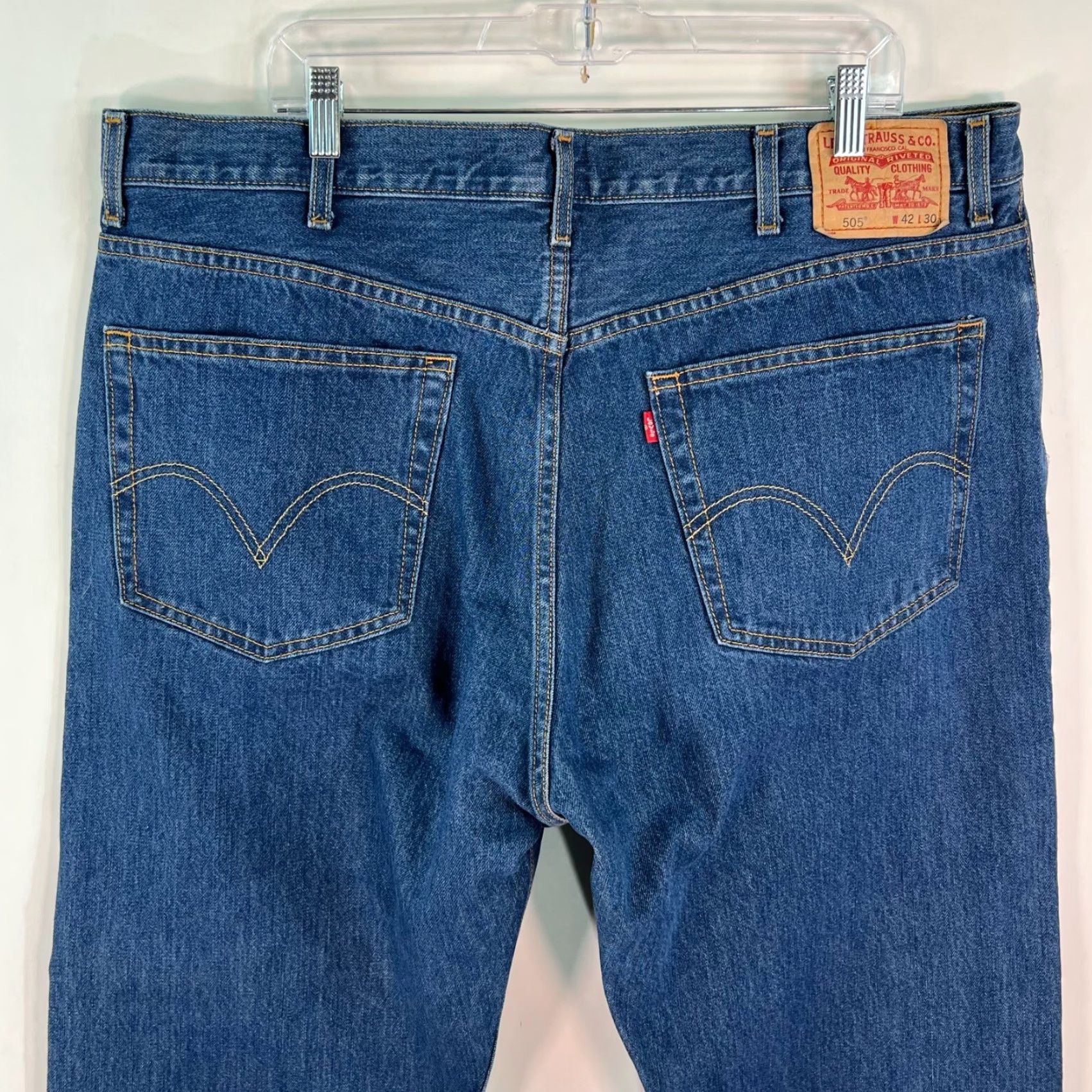 Levi's Levi's 505 Jeans Mens Regular Size 42 Blue Straight Denim 5-Pocket Stretch Size US 42 / EU 58 - 7 Thumbnail