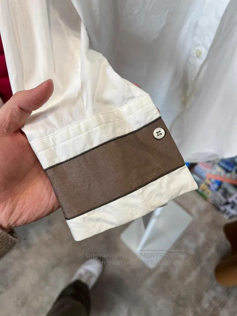 Brunello Cucinelli Brunello Cucinelli White Long Sleeve Shirt Size L / US 10 / IT 46 - 4 Thumbnail
