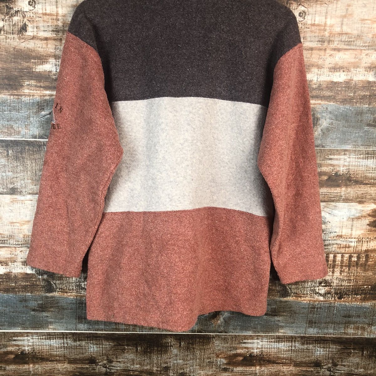 Homespun Knitwear × Japanese Brand × OVER THE STRiPES Messange Board Stripe Browm Knitwear #A2268 Size M / US 6-8 / IT 42-44 - 15 Thumbnail