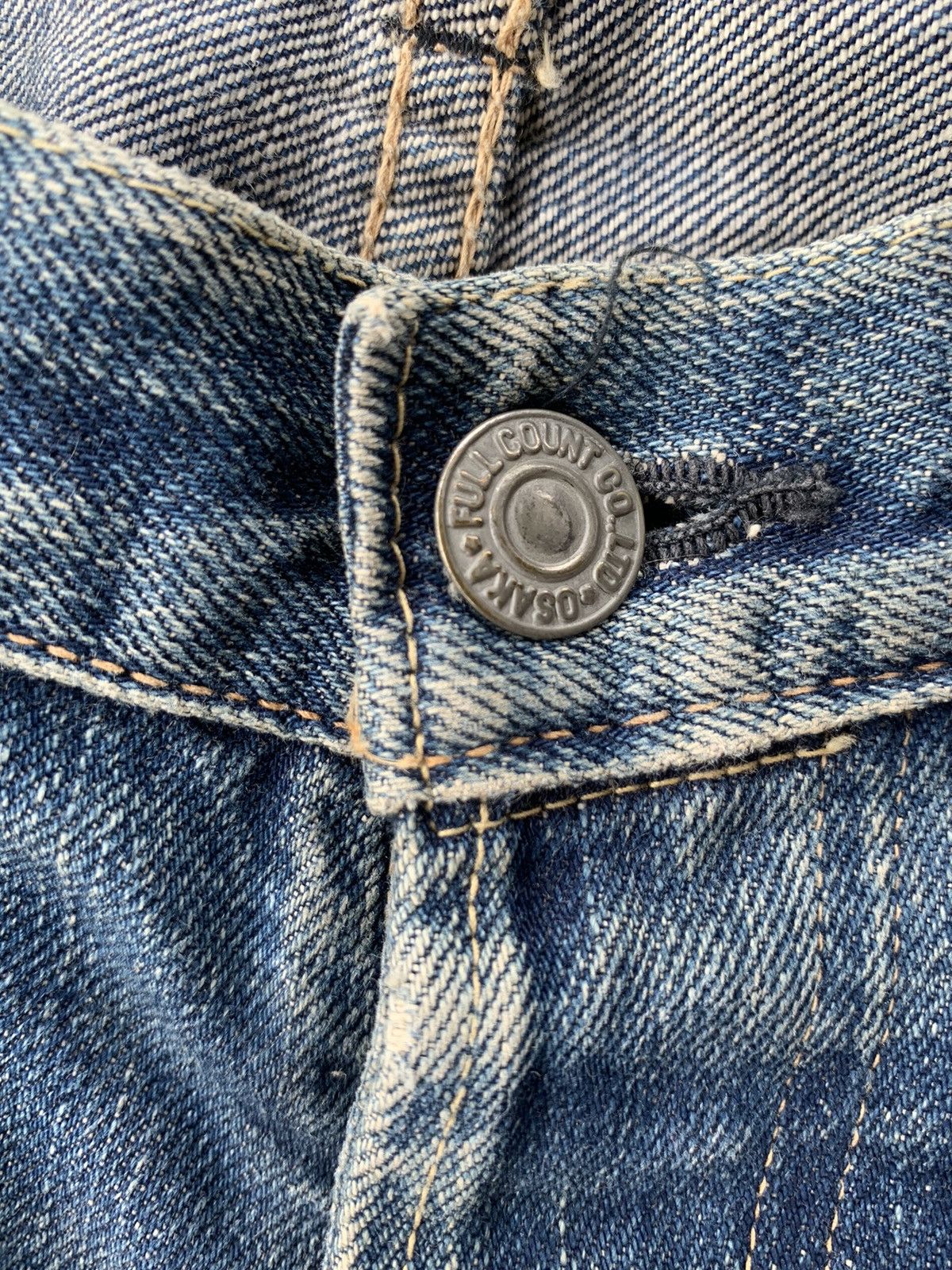 Full Count & Co. Vintage Full Count 0105 Selvedge Distressed Denim Size US 31 - 14 Thumbnail