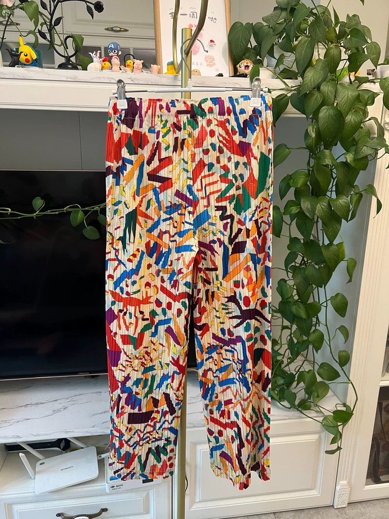 Issey Miyake Issey Miyake size:2 Yellow straight-leg pants and colorful Size 31" - 5 Thumbnail