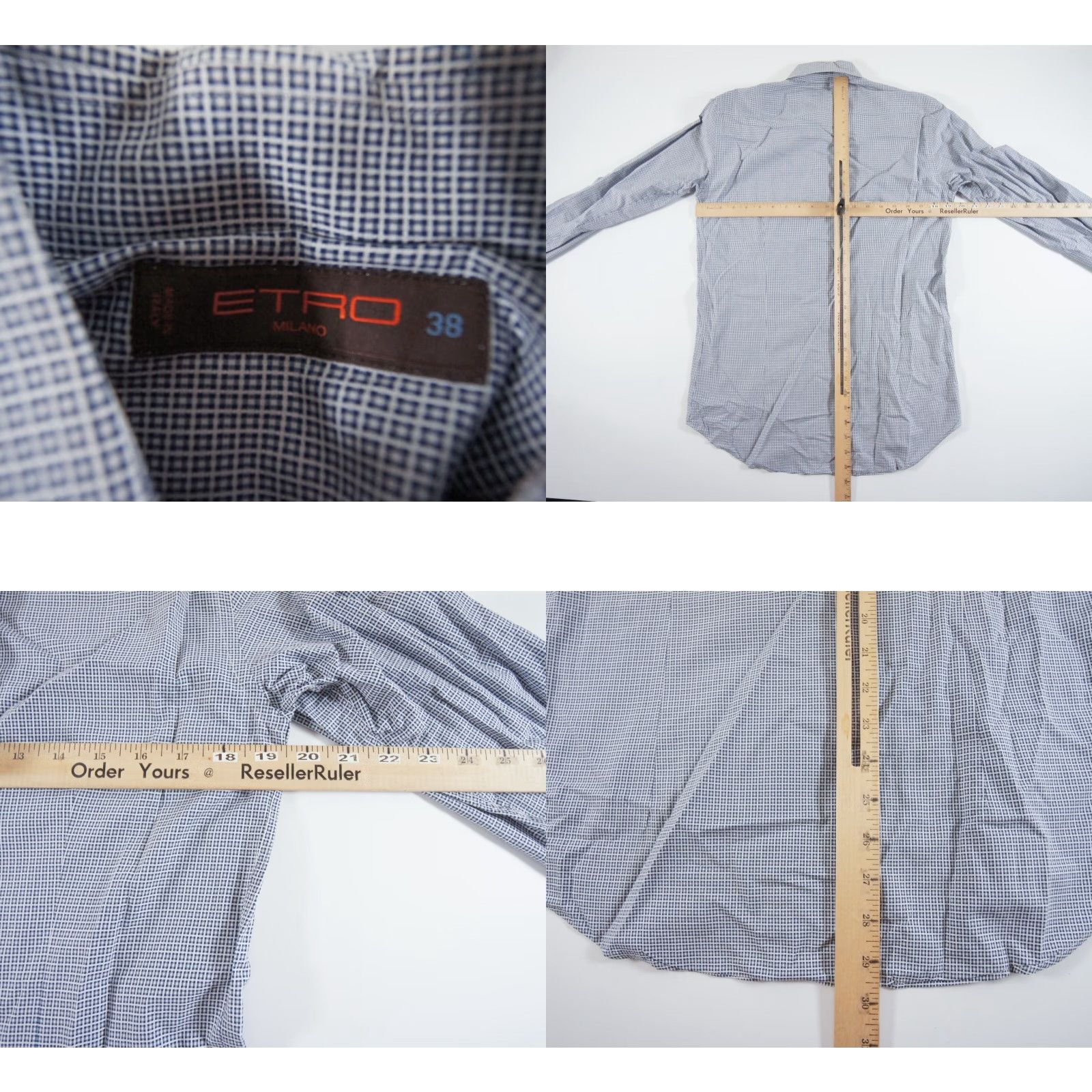 Etro VINTAGE ETRO Men's Button-Up Shirt Long Sleeve Collared Cotton Blue Preppy 38 Italy Size US M / EU 48-50 / 2 - 8 Thumbnail