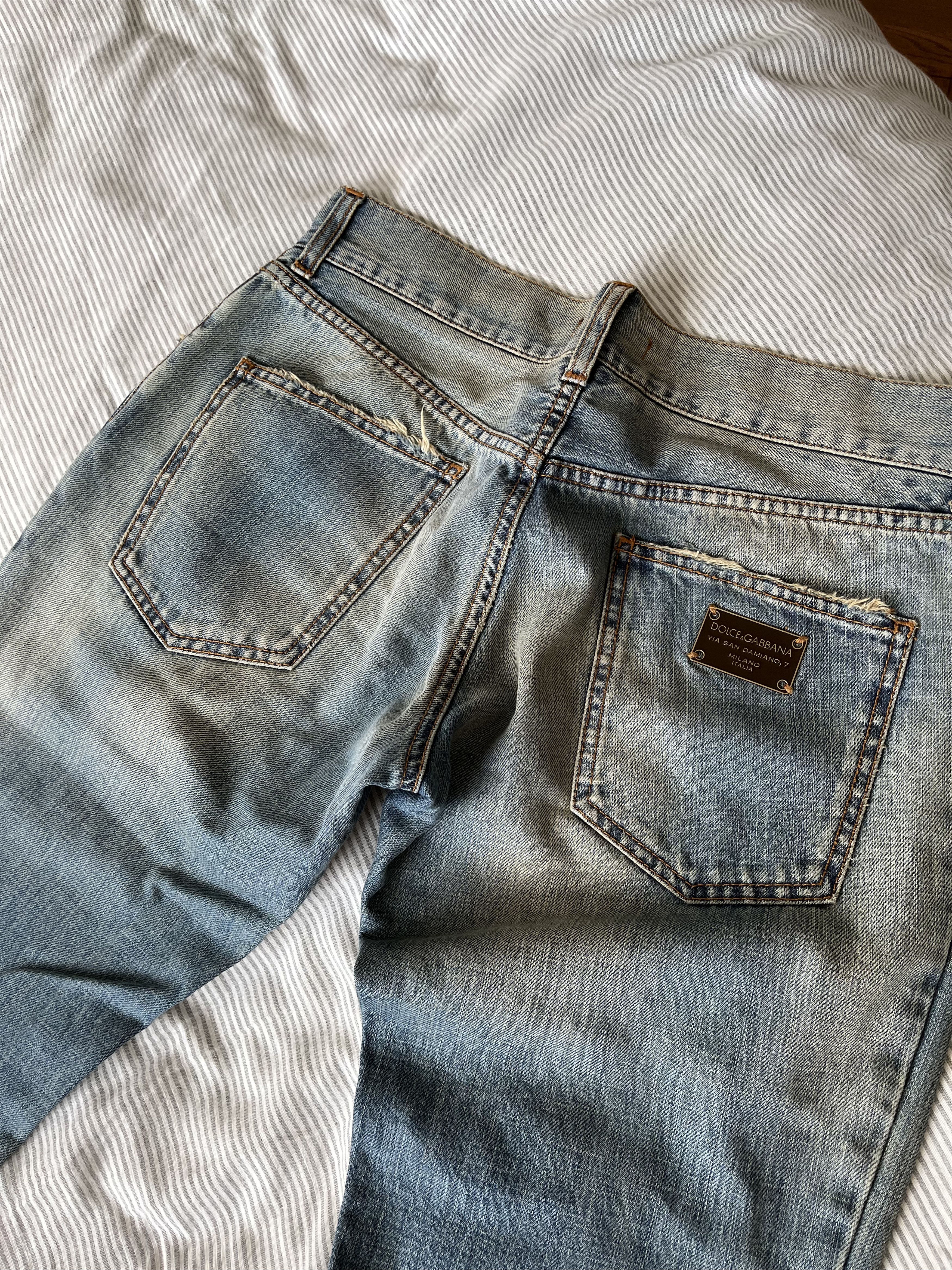 Dolce & Gabbana Dolce & Gabbana Light Wash Distressed Denim Jeans Size US 30 / EU 46 - 8 Thumbnail