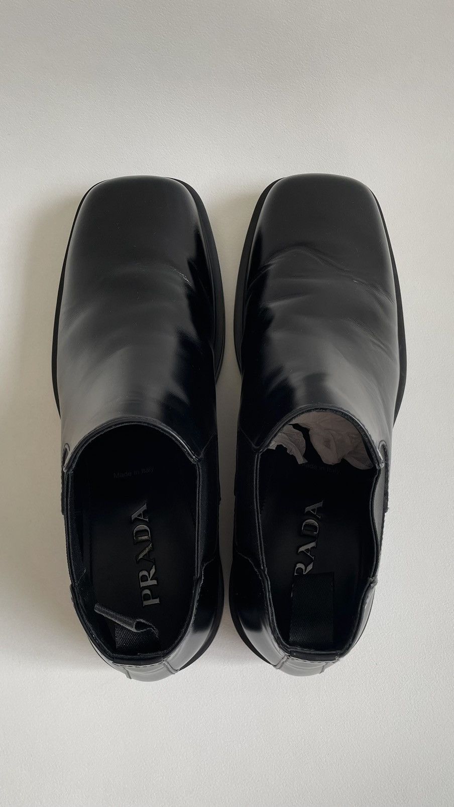 Prada Black Leather ‘Square Toe Boots’ Size US 10.5 / EU 43-44 - 9 Thumbnail