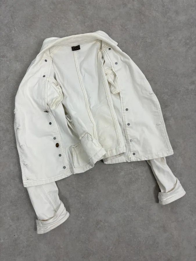 Vintage 2000s Plein Sud White Double-Breasted Officer Jacket Size S / US 4 / IT 40 - 7 Thumbnail