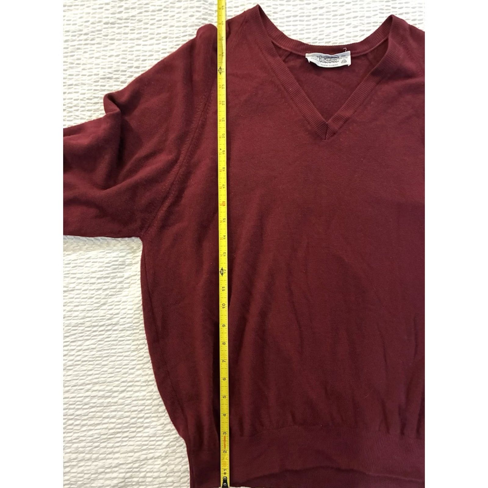 Vintage Tekau Pullover Shirt Mens 2XL Red Henley 100% Wool Long Sleeve Shirt Size XXL / US 16-18 / IT 52-54 - 5 Thumbnail