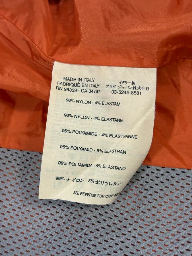 Prada SS2002 Prada Orange Nylon Biker Jacket Size US M / EU 48-50 / 2 - 12 Thumbnail