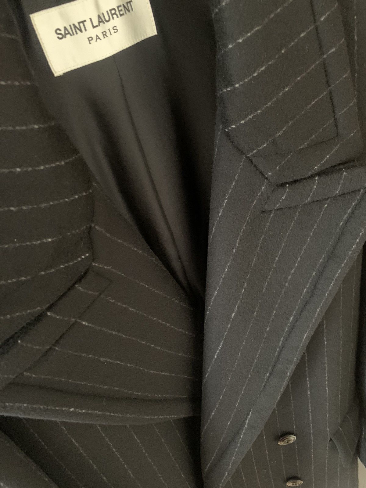 Saint Laurent Paris Saint Laurent 2023FW Striped Wool trench coat Size US L / EU 52-54 / 3 - 3 Thumbnail
