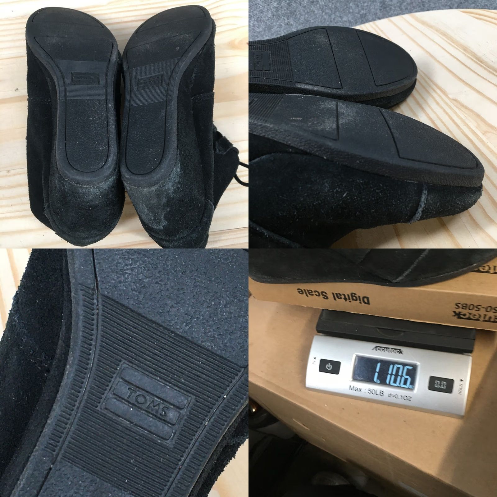 Toms TOMS Boots Kala Lace Up Desert Wedge Bootie Womens 9.5 Black Suede Size US 10 / IT 40 - 10 Thumbnail