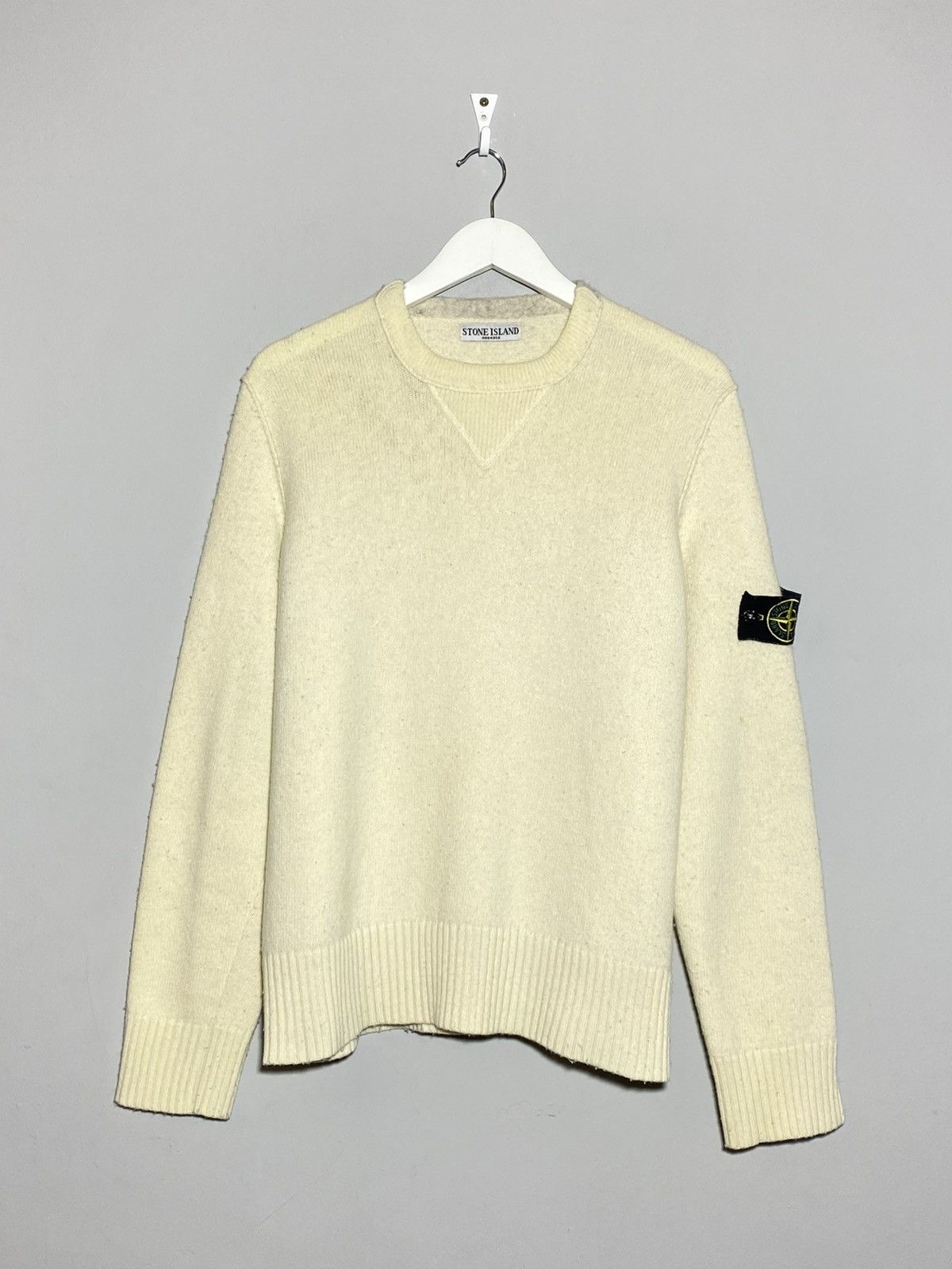 Stone Island Vintage Stone Island Wool Creamy Sweater Rare Item Size US S / EU 44-46 / 1 - 1 Thumbnail