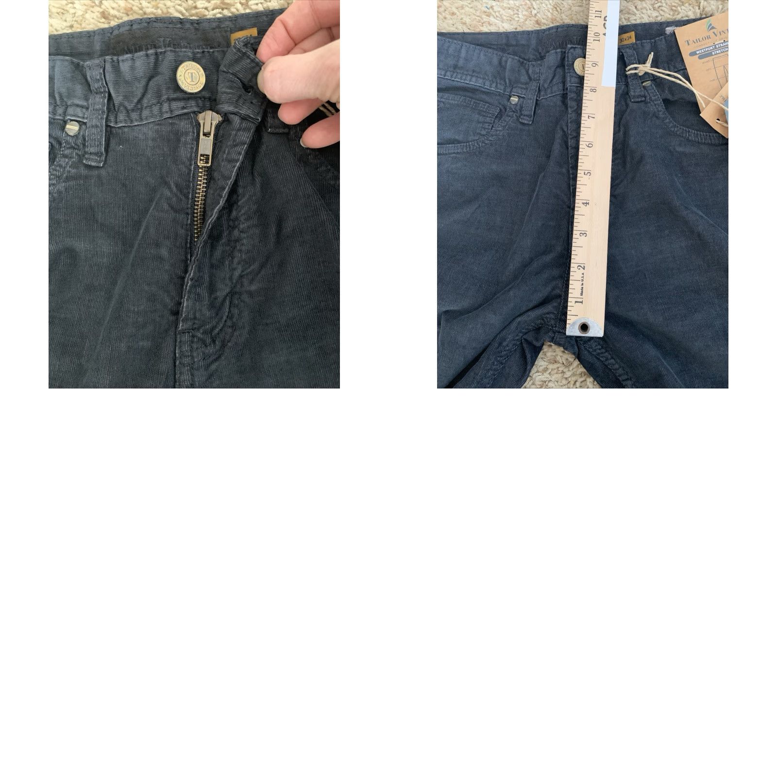 Vintage Tailor Vintage Pants Straight Navy Blue 30x34 Cotton Corduroy Men Regular Belt Loops 5-Pocket NWT Size US 30 / EU 46 - 8 Thumbnail