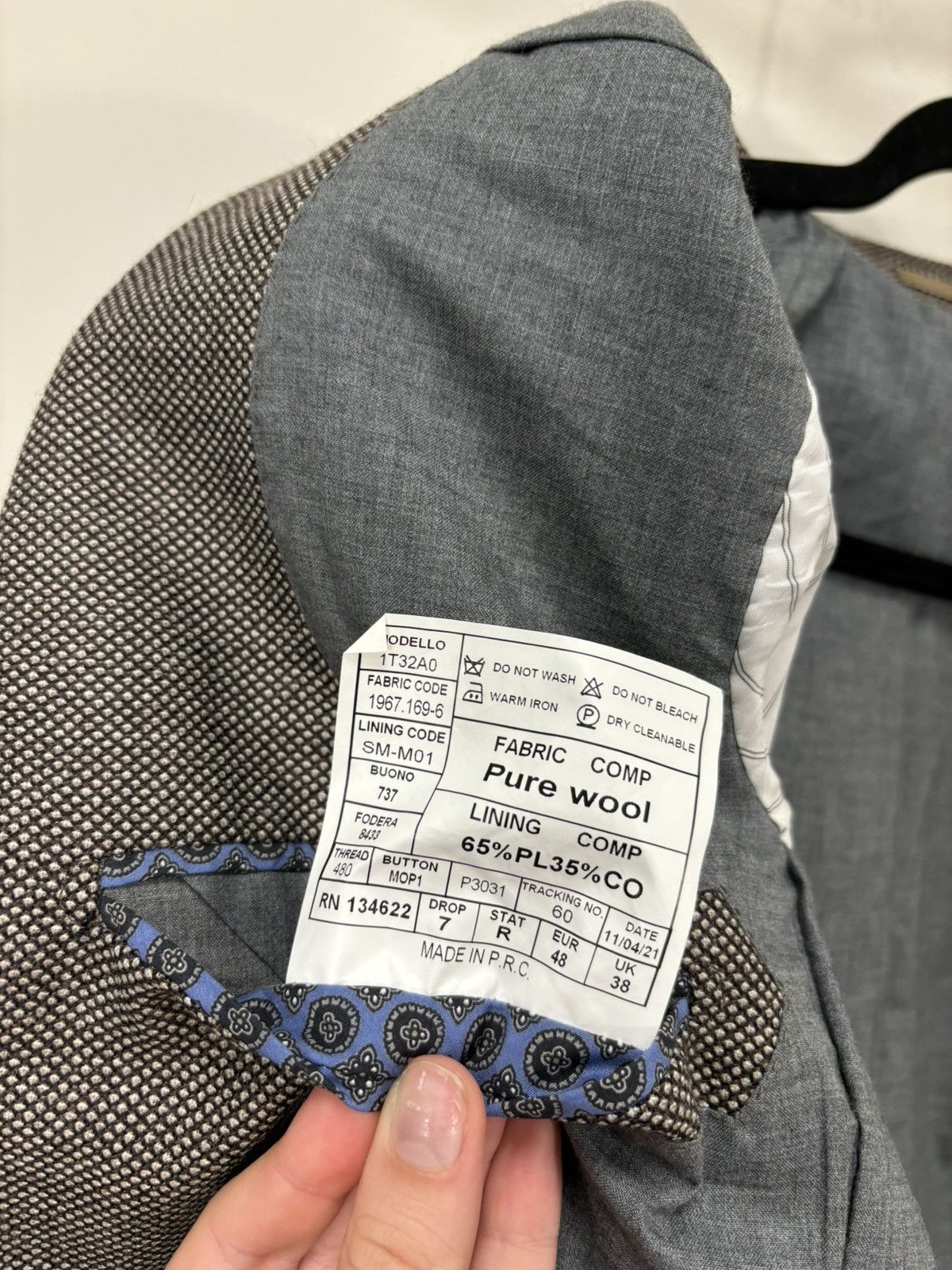 Suitsupply Suitsupply Men’s Micro Check Wool Blazer Jacket Sport Coat Size 38R - 13 Thumbnail