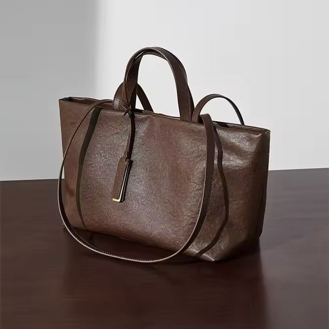 Leather Soft Leather Large Capacity Tote Bag Size ONE SIZE - 1 Thumbnail