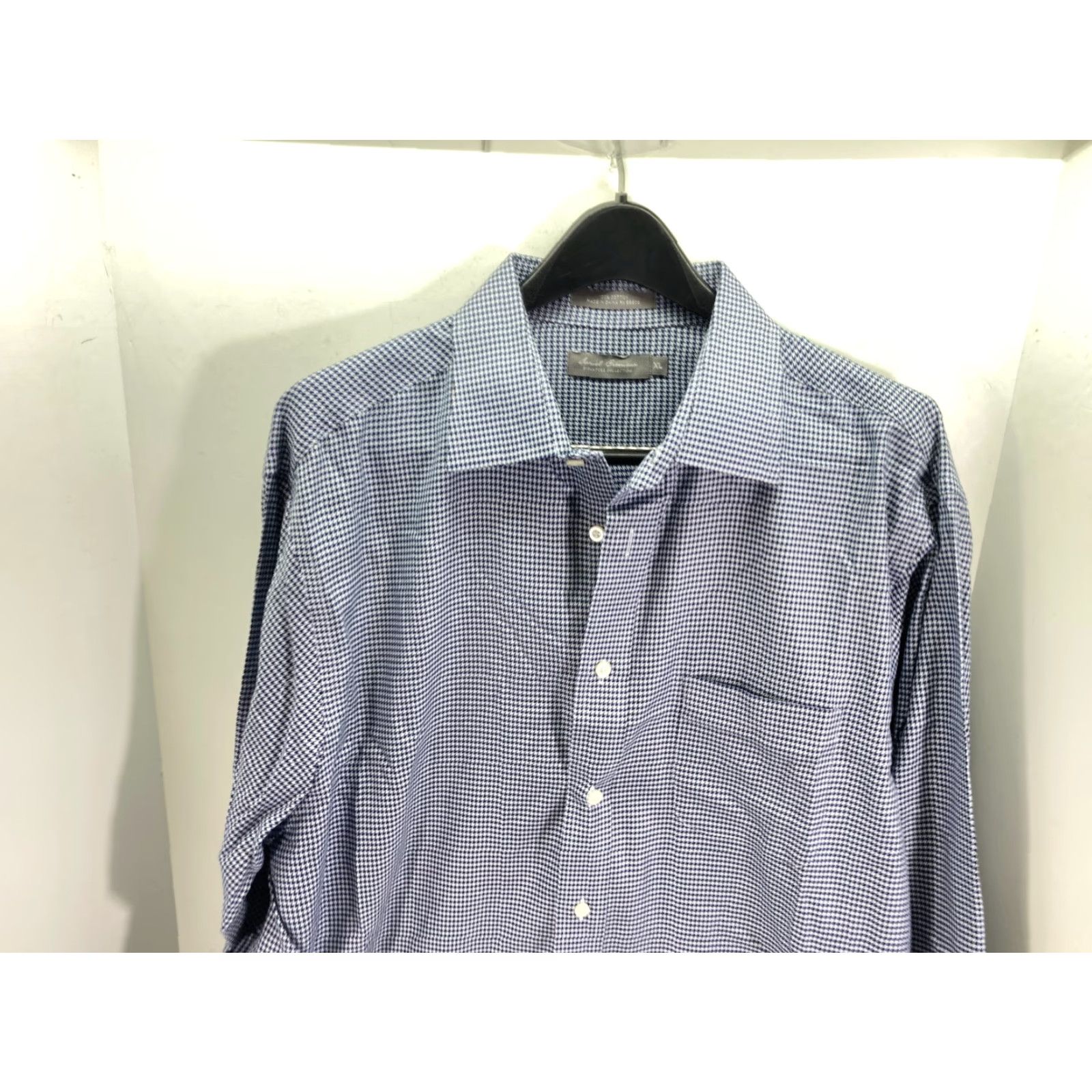 Cremieux Daniel Cremieux Shirt Mens XL Navy Blue White Houndstooth Long Sleeve Button Up Size US XL / EU 56 / 4 - 4 Thumbnail