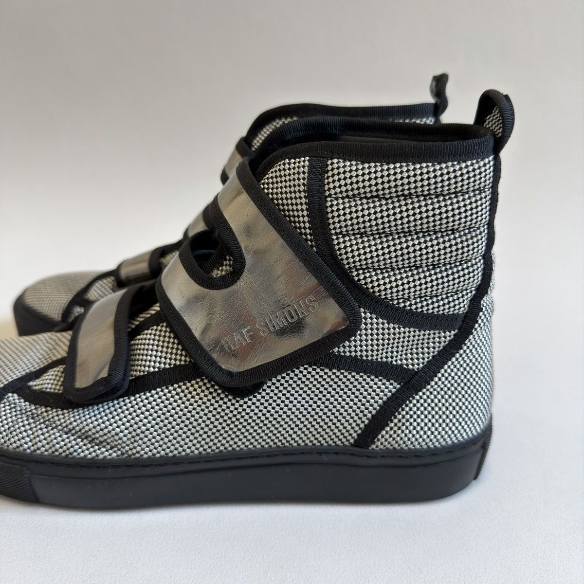Raf Simons A/W 13 ‘Checkerboard Nylon’ Velcro Sneakers Size US 9 / EU 42 - 7 Thumbnail