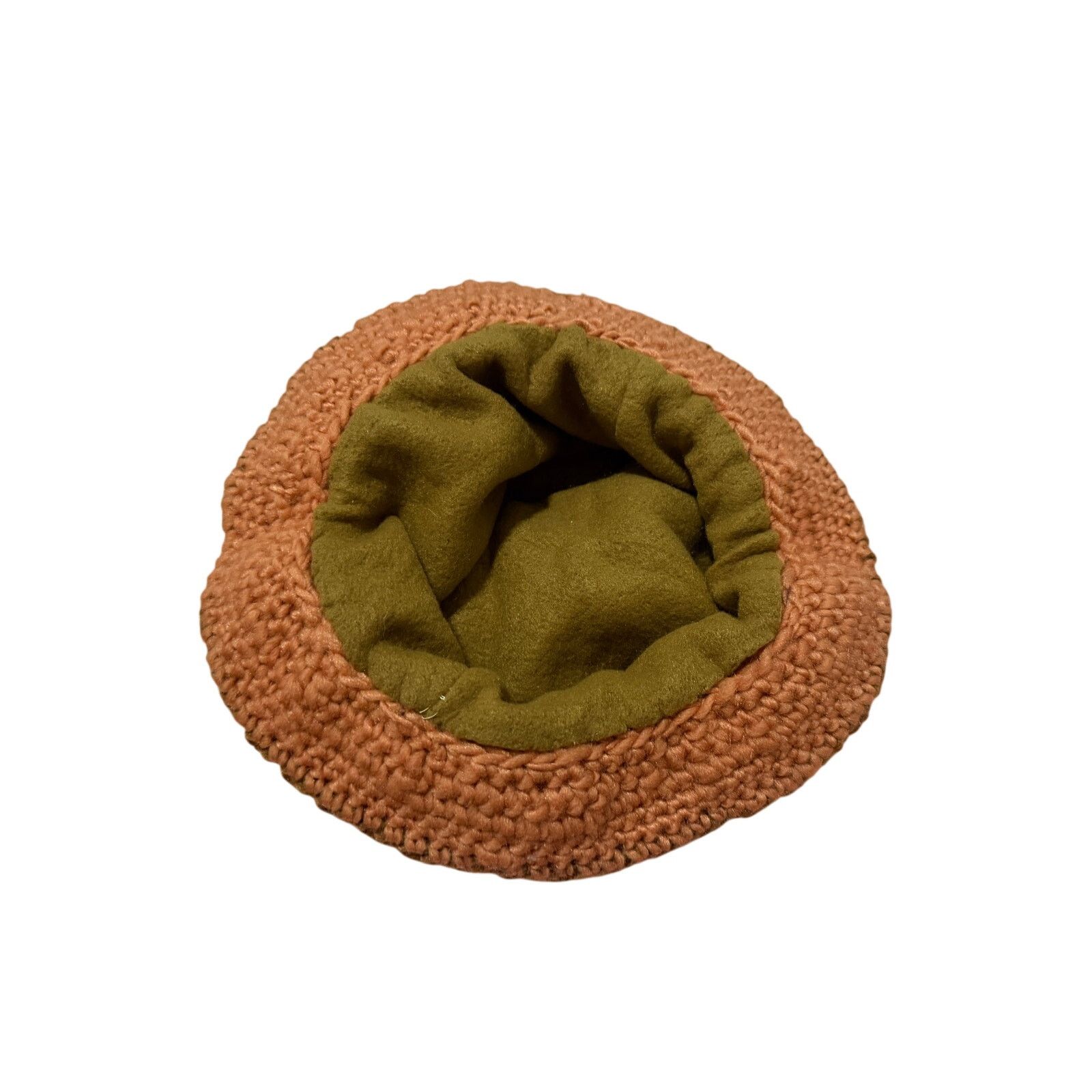 Other Women's Red Brown Floral Circle Faux Fur Crochet Hat Size ONE SIZE - 8 Thumbnail
