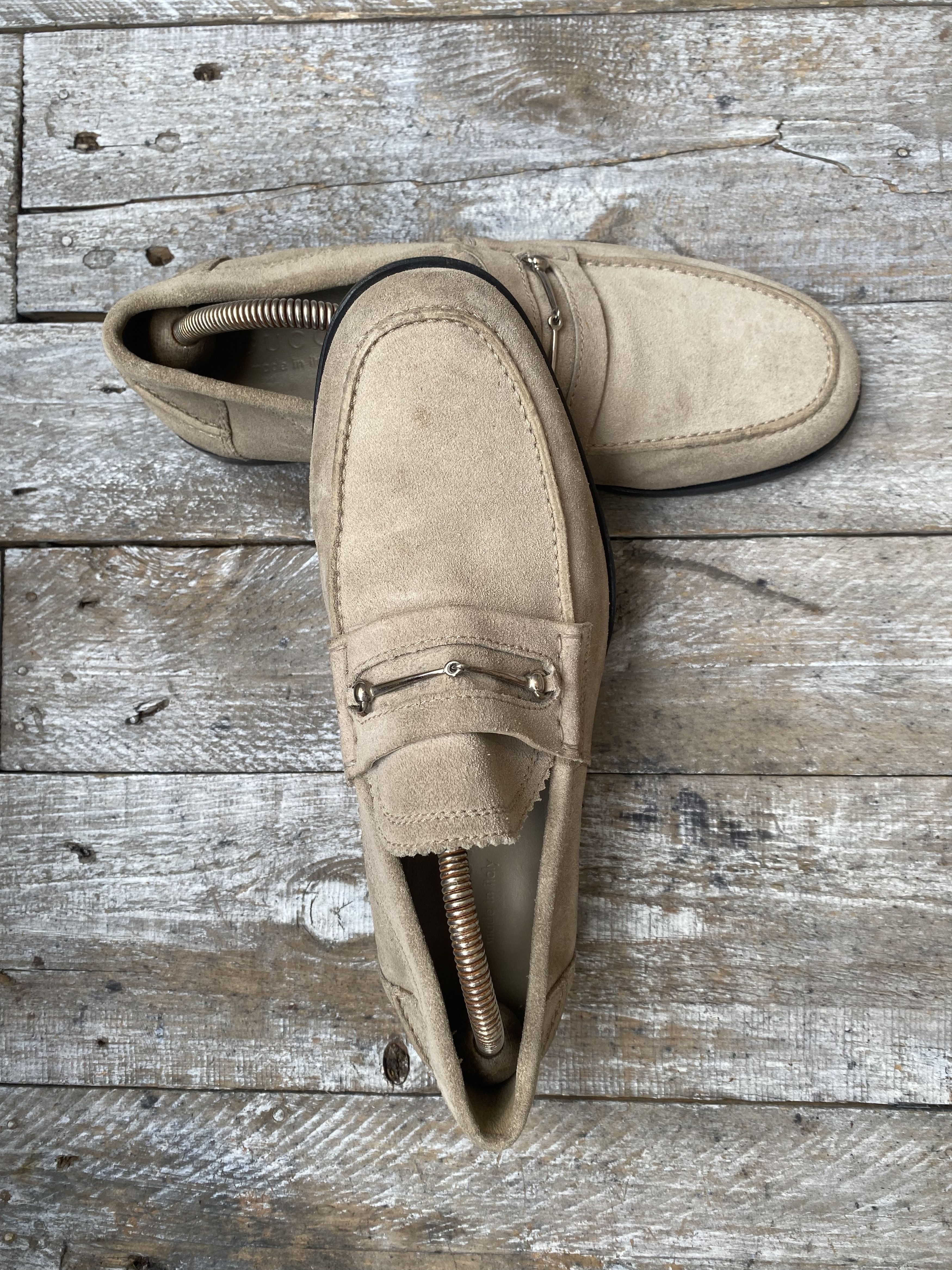 Gucci Gucci horsebit taupe suede leather loafers uk 6 Size US 7 / EU 40 - 10 Thumbnail