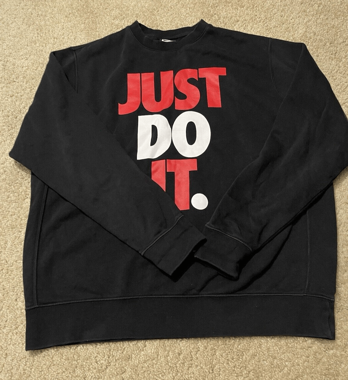 Nike × Vintage Nike Just Do It Logo Men’s Black Red White Crewneck Sweater Size US XL / EU 56 / 4 - 2 Thumbnail