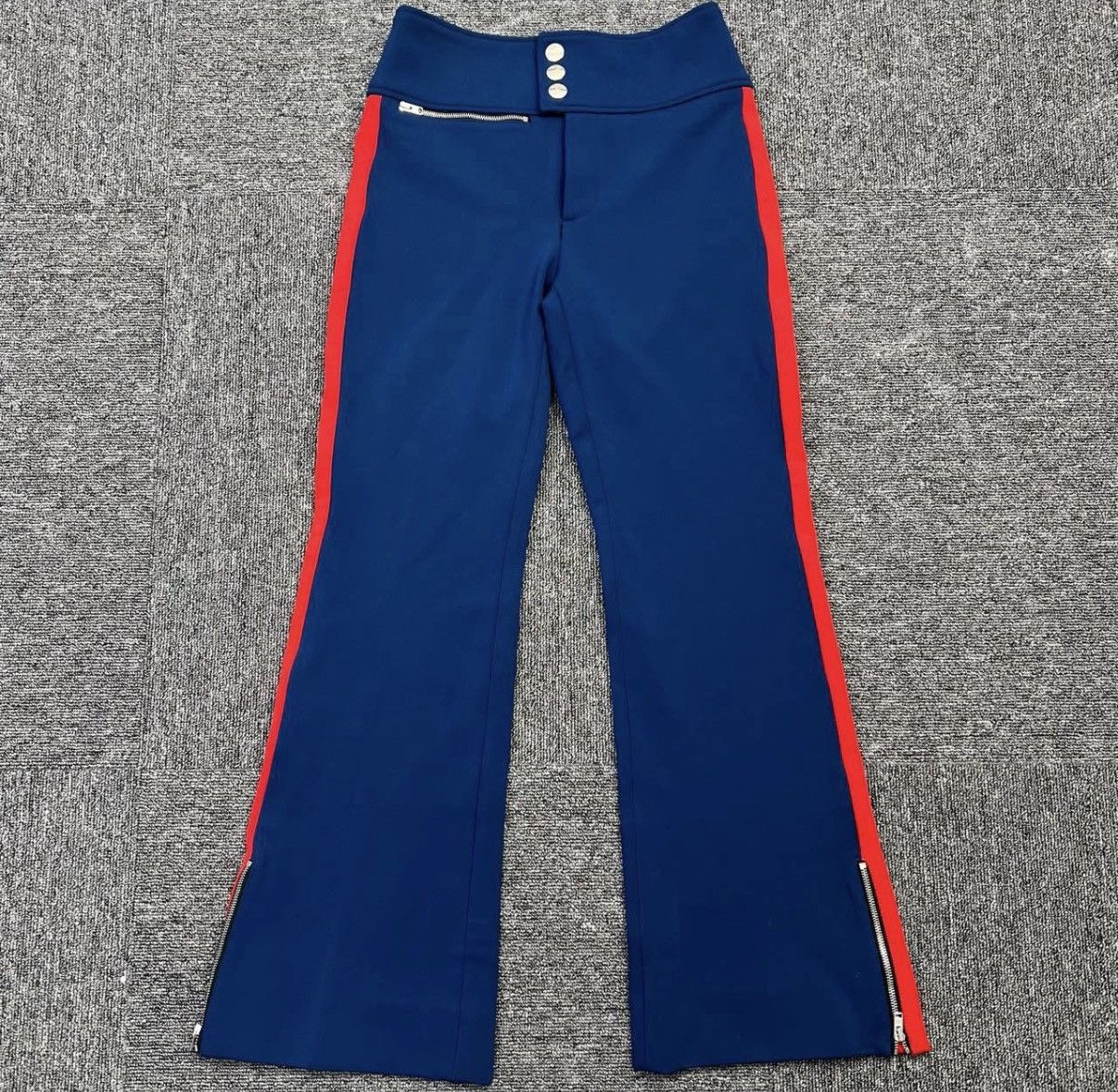 Gucci Gucci Red & Blue Color Block Flared Casual Pants K12 Size 25" / US 0 / IT 36 - 1 Thumbnail