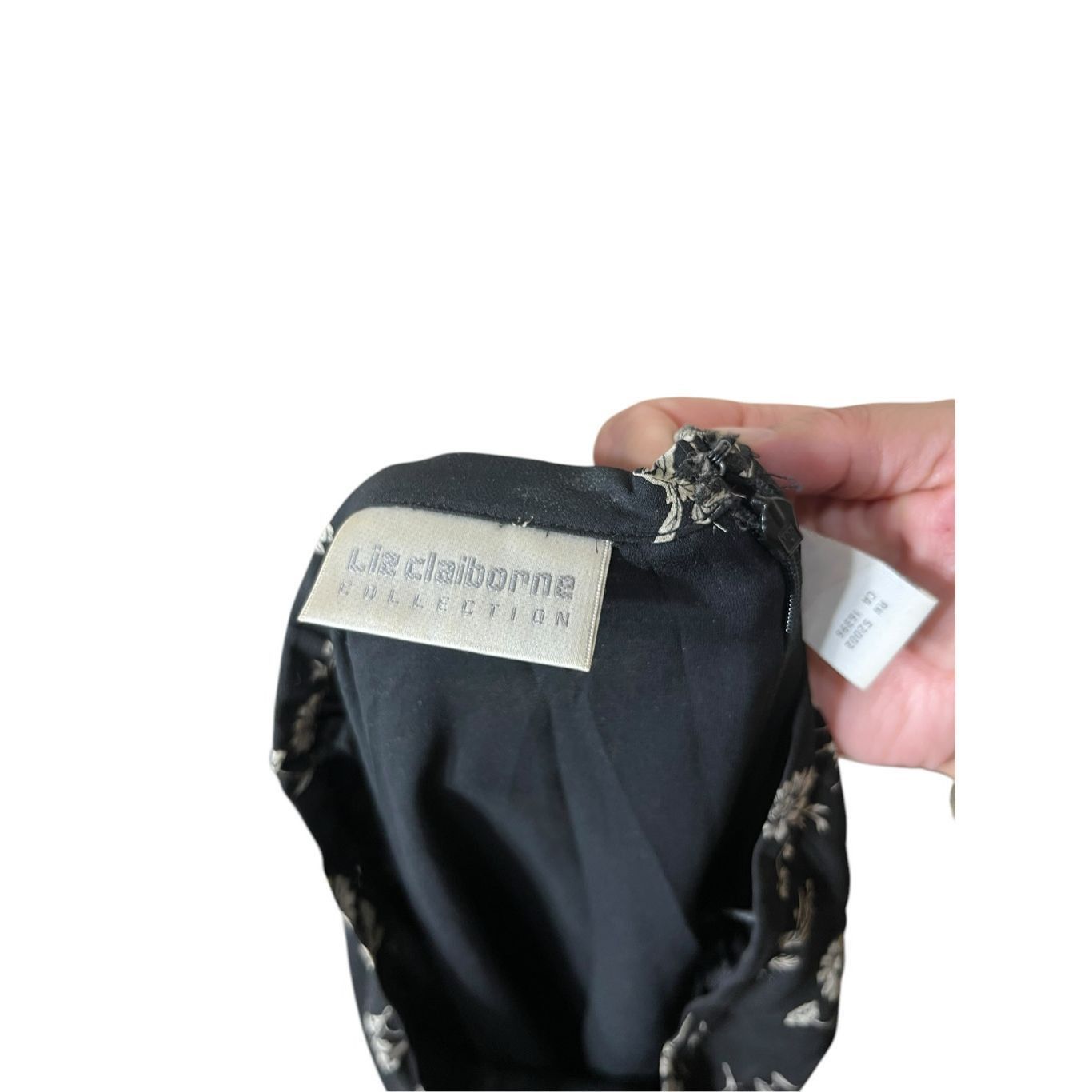 Other Vintage Liz Claiborne 90s Y2K Black Flower Print Knee Length Size 27" / US 4 / IT 40 - 8 Thumbnail