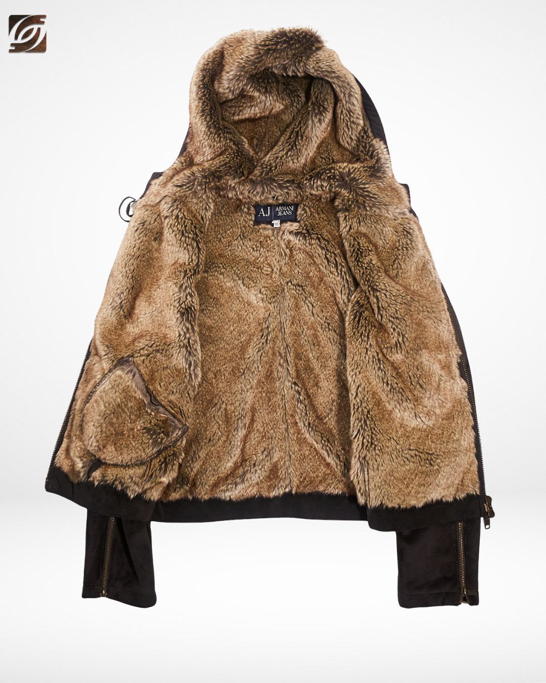 Giorgio Armani 1990s Fur-Lined Gamuza Hoodie Size US M / EU 48-50 / 2 - 8 Thumbnail