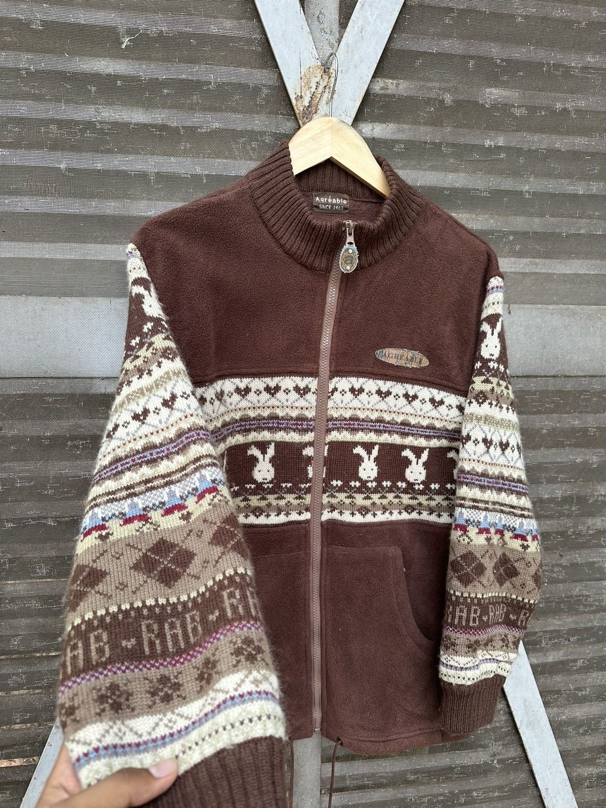 Japanese Brand Agreable Fleece Brown Jacket Size US L / EU 52-54 / 3 - 6 Thumbnail