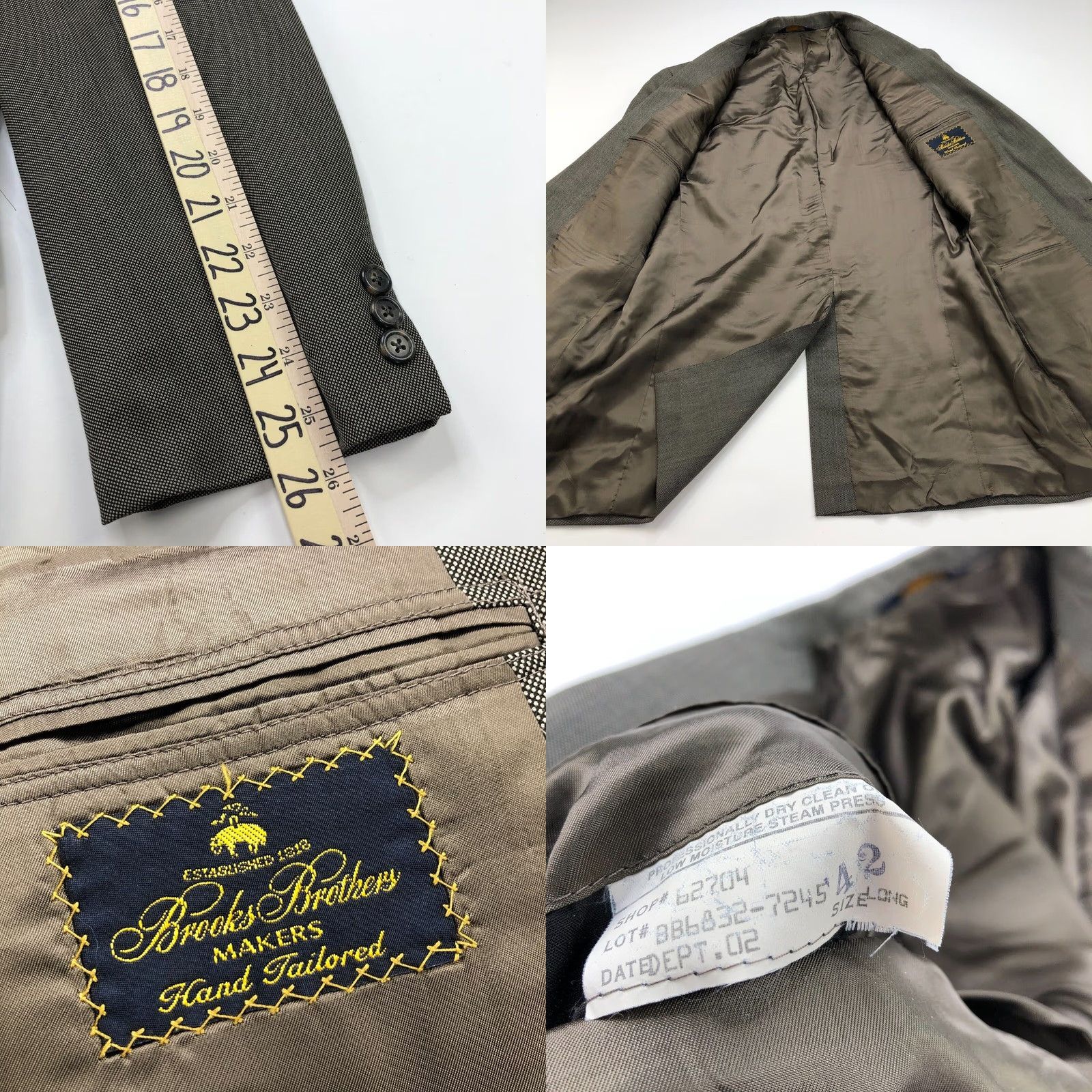 Brooks Brothers Brooks Brothers 42 Long Men's Wool Blend Two Suit Sport Coat Jacket Brown Notch Lapel Single-Breasted Two-Button Blazer/Coat N/A Size 42R - 8 Thumbnail