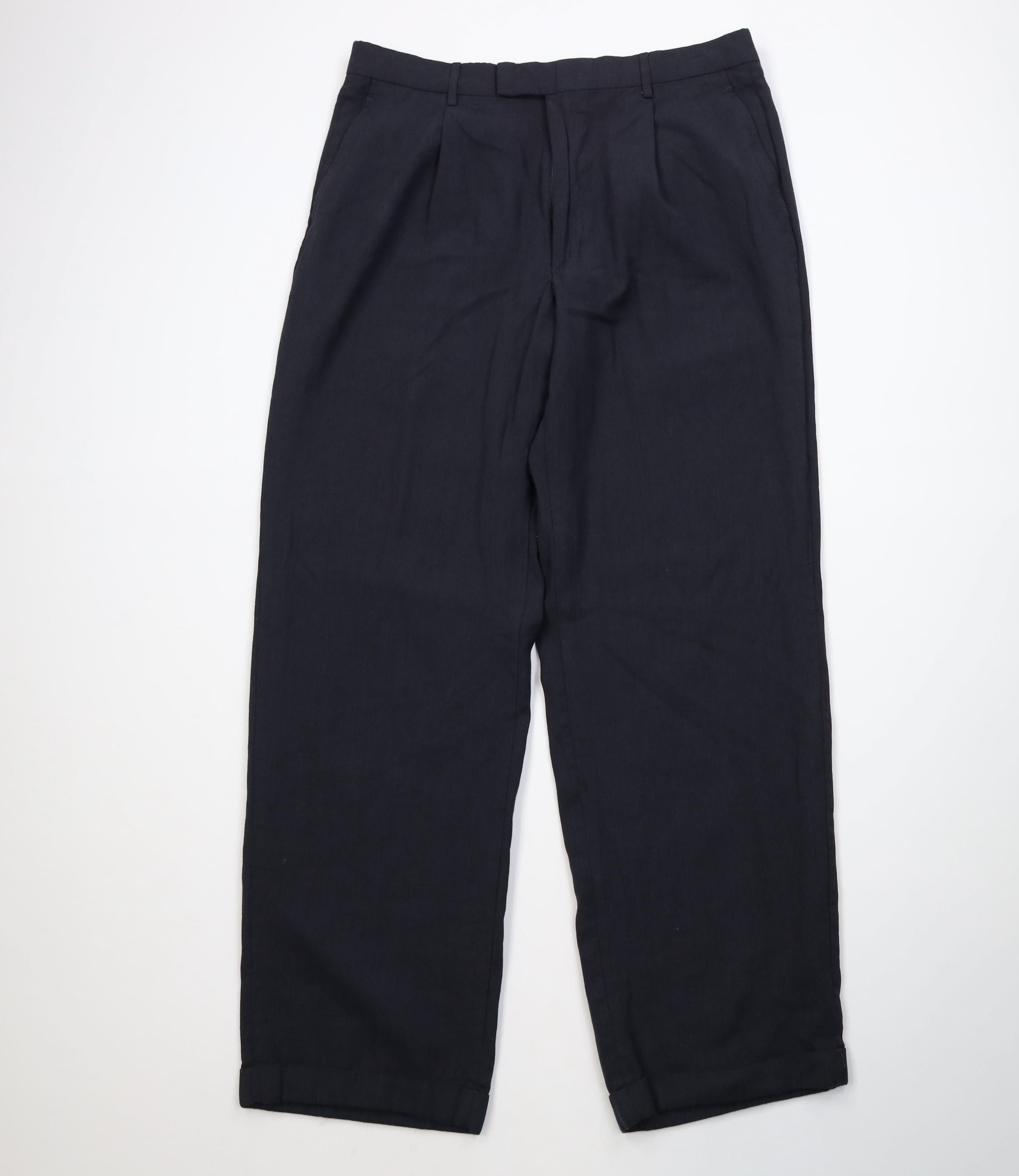 Vintage Vintage 90s Streetwear Gabardine Knit Wide Leg Chino Pants Size US 38 / EU 54 - 1 Thumbnail