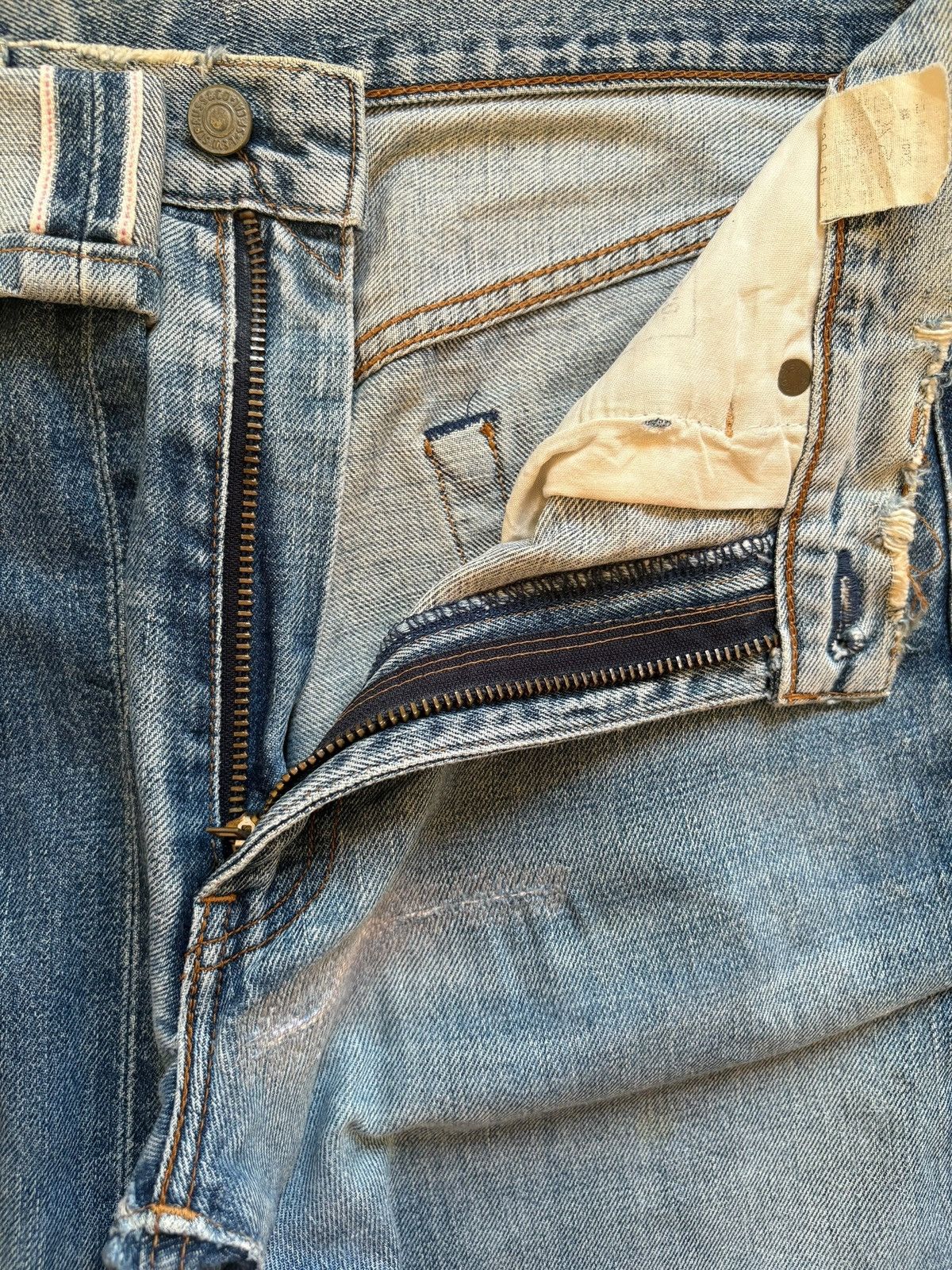 Levi's Vintage 80s Levis 502 Big E Selvedge Mud Wash Loose Jeans Size US 29 - 10 Thumbnail