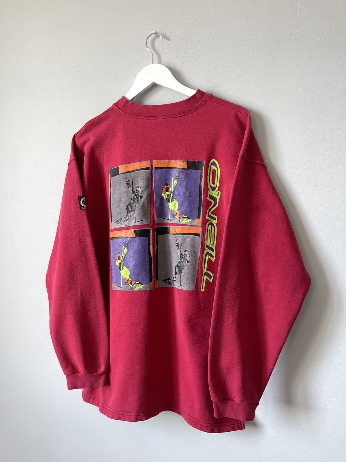 O'Neill Vintage 90s O'Neill Snowboard Surf Ski Faded Crew Sweatshirt Size US L / EU 52-54 / 3 - 5 Thumbnail