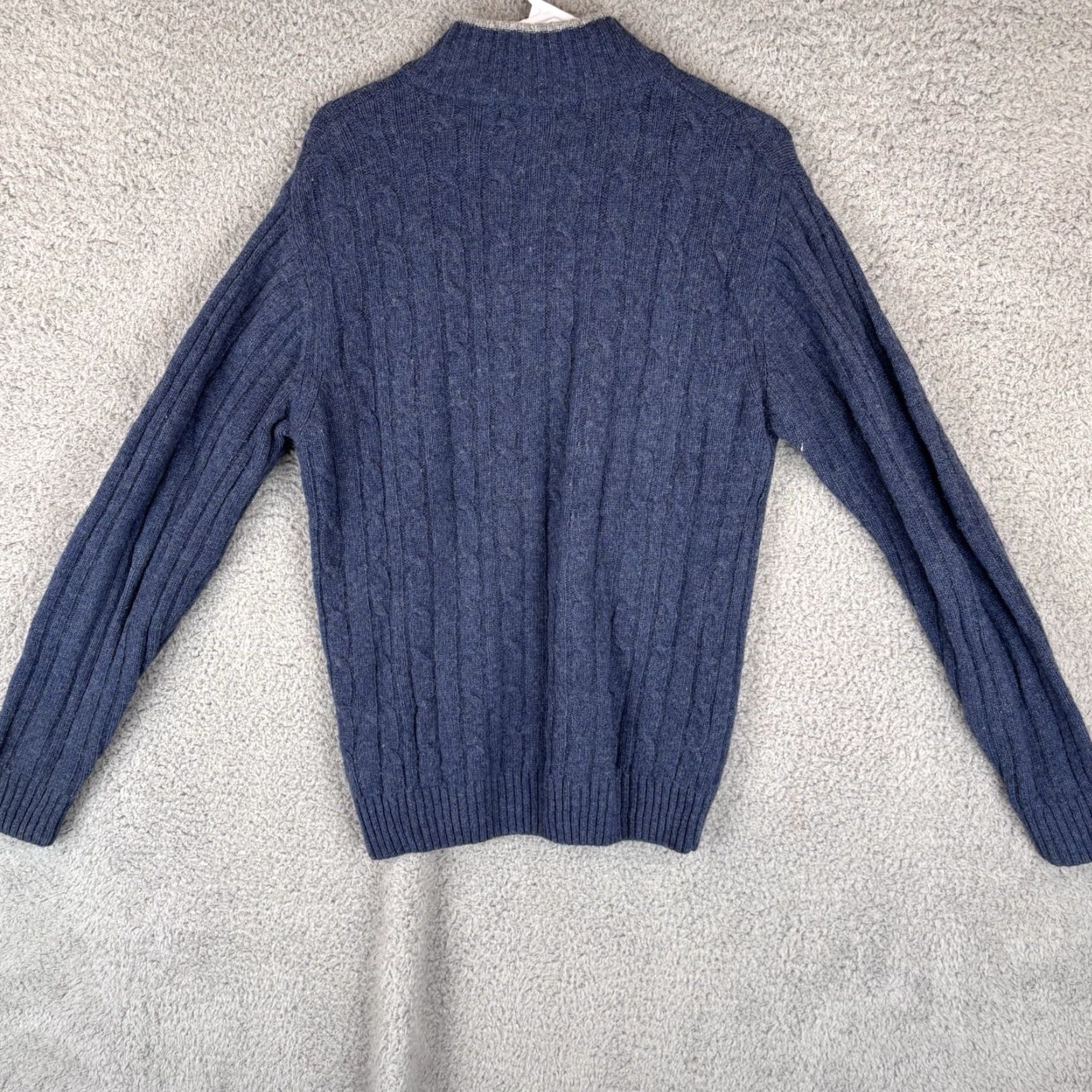 Vintage Daniele Blasi Sweater Mens S Blue 1/4 Zip Cable Knit Wool Blend Made Italy Regular Pullover Zipper Size US S / EU 44-46 / 1 - 5 Thumbnail