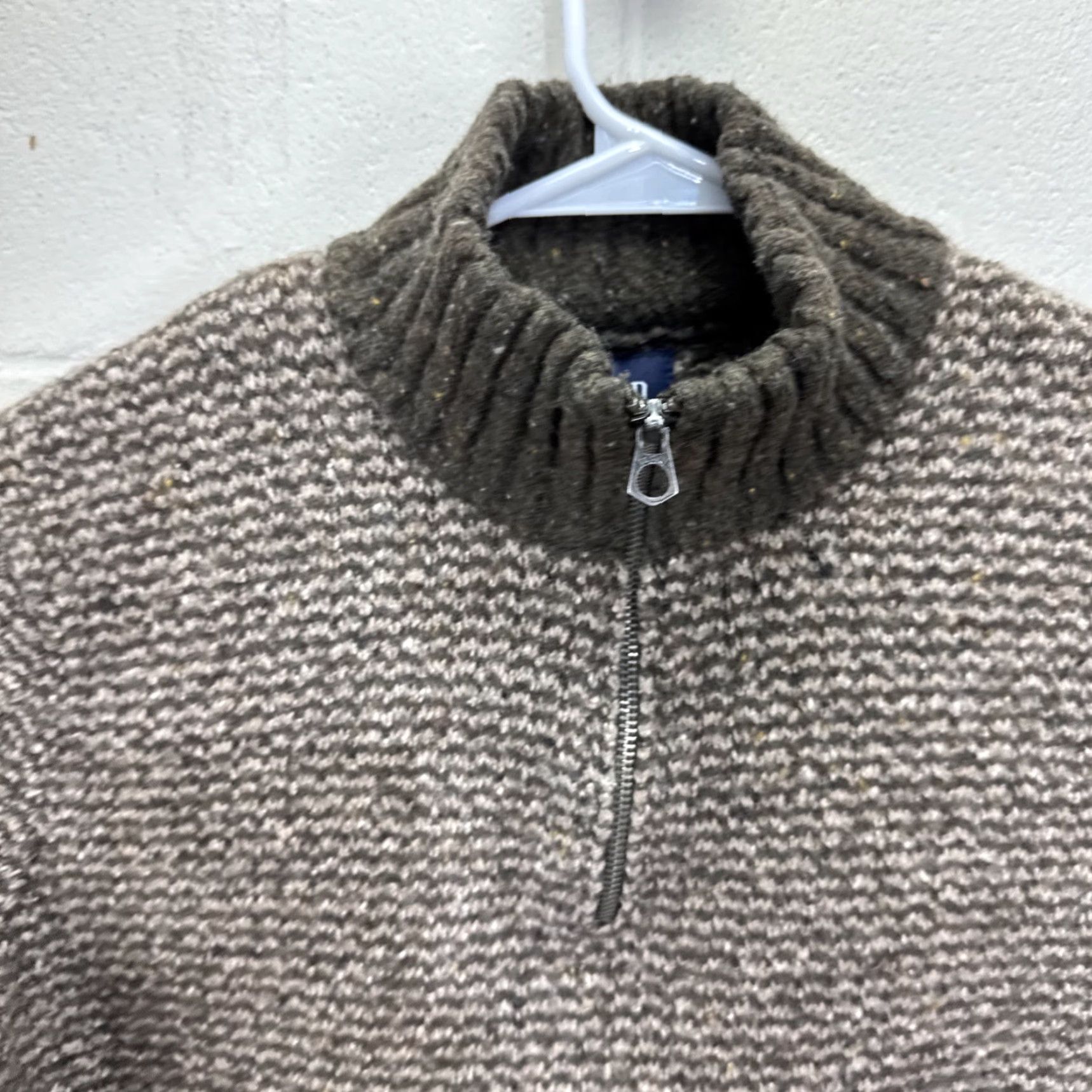 Gap VINTAGE Gap Sweater Men's Medium Brown Knit Wool Blend Quarter Zip Y2K Mens Size US M / EU 48-50 / 2 - 3 Thumbnail