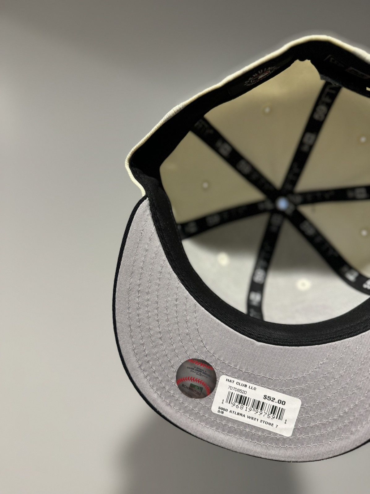 Hat Club × MLB × New Era Hatclub Exclusive Atlanta Braves Off white Script 7 3/8 Size ONE SIZE - 4 Thumbnail