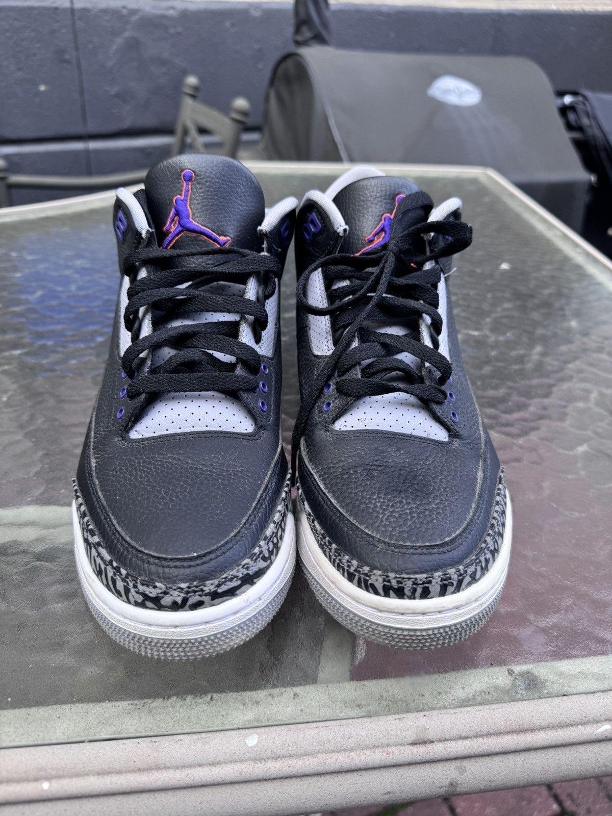 Jordan Brand × Nike Jordan 3 Retro Purple-Cement Size US 10 / EU 43 - 1 Thumbnail